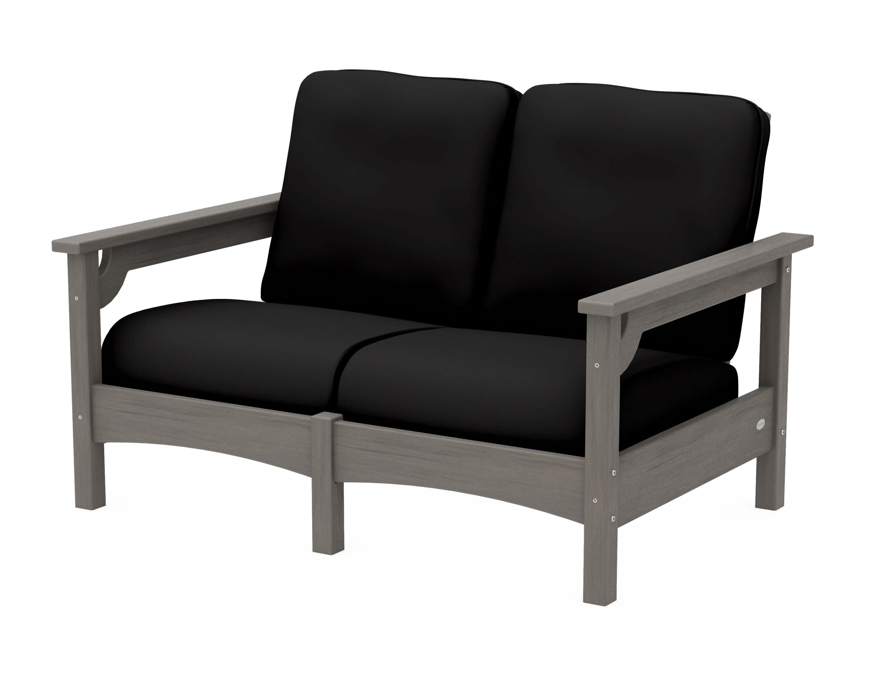 Club Loveseat in Driftwood / Canvas Black