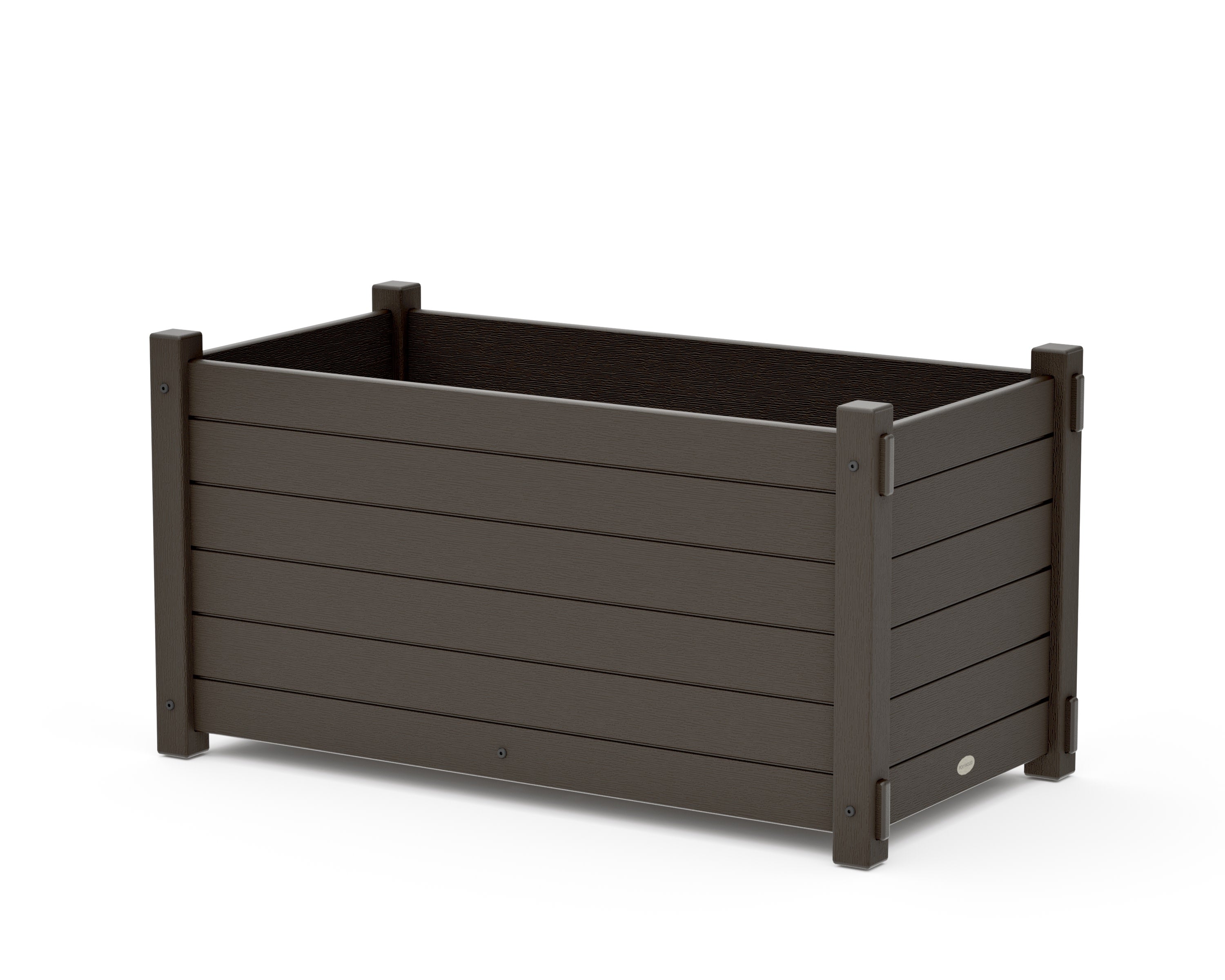 Nautical Large Rectangle Double Planter Box in Vintage Coffee