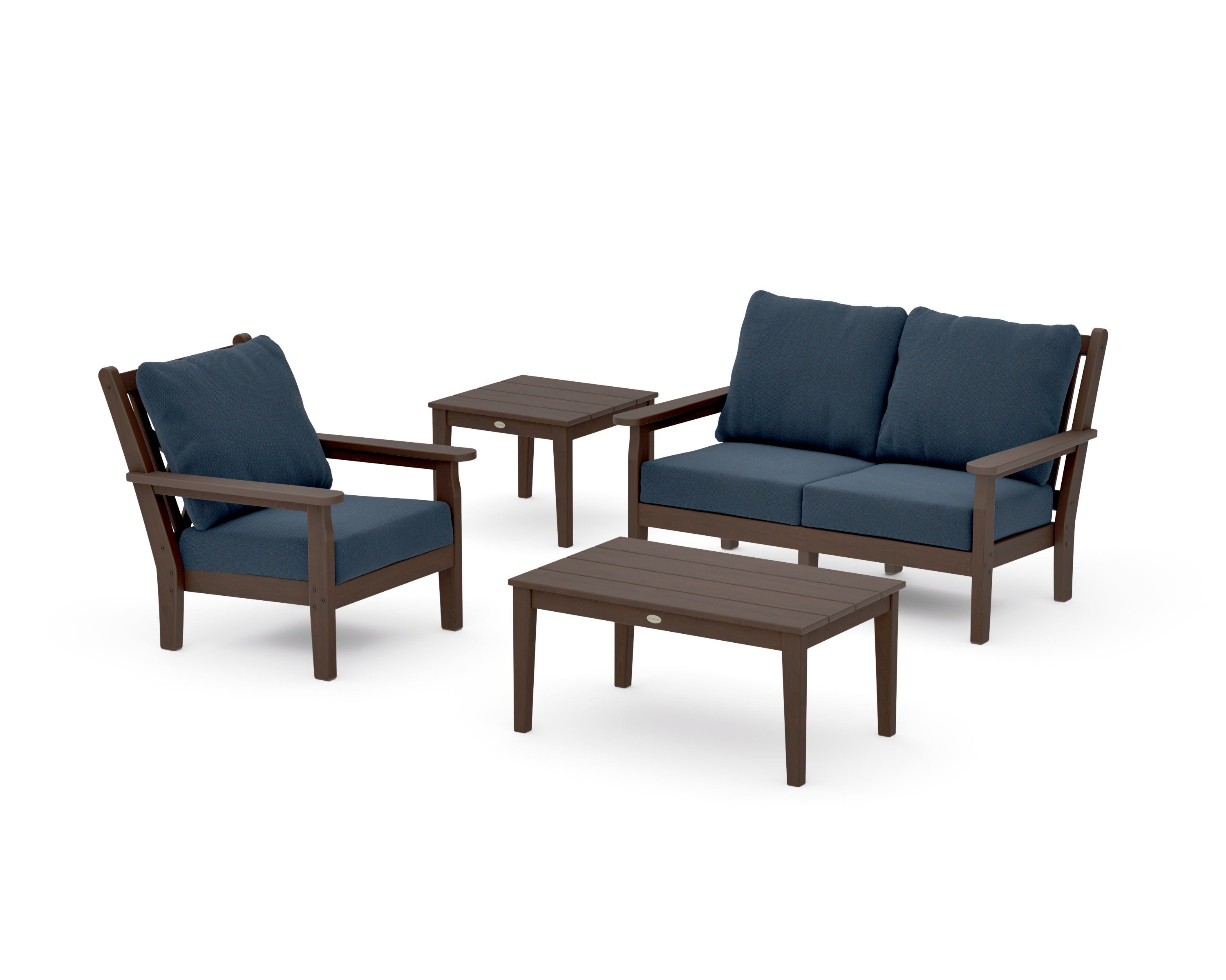 Chippendale 4-Piece Deep Seating Set in Kona / Marine Indigo