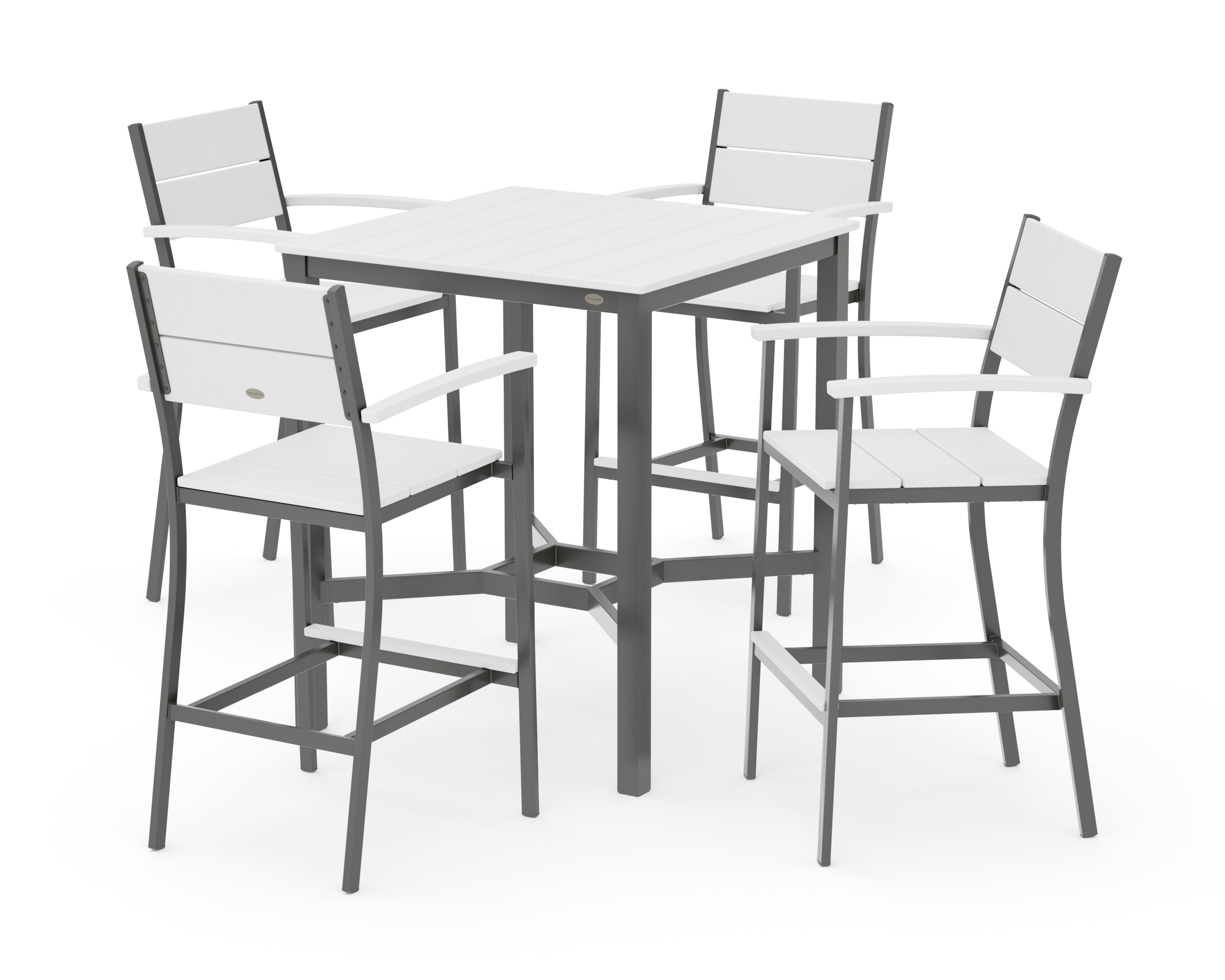 Main Street 5-Piece Bar Set in Charcoal / White