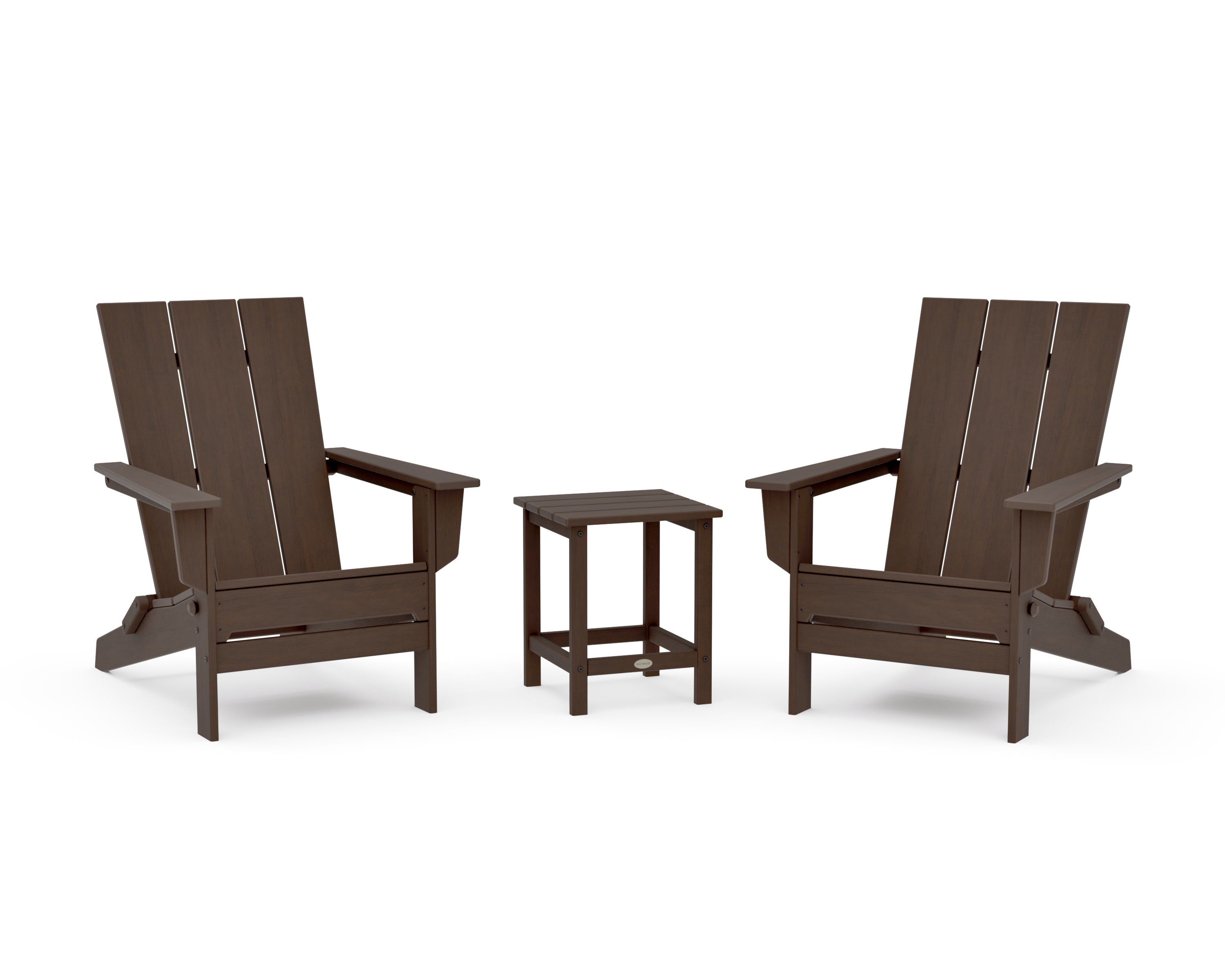 3-Piece Modern Studio Folding Adirondack Set in Kona