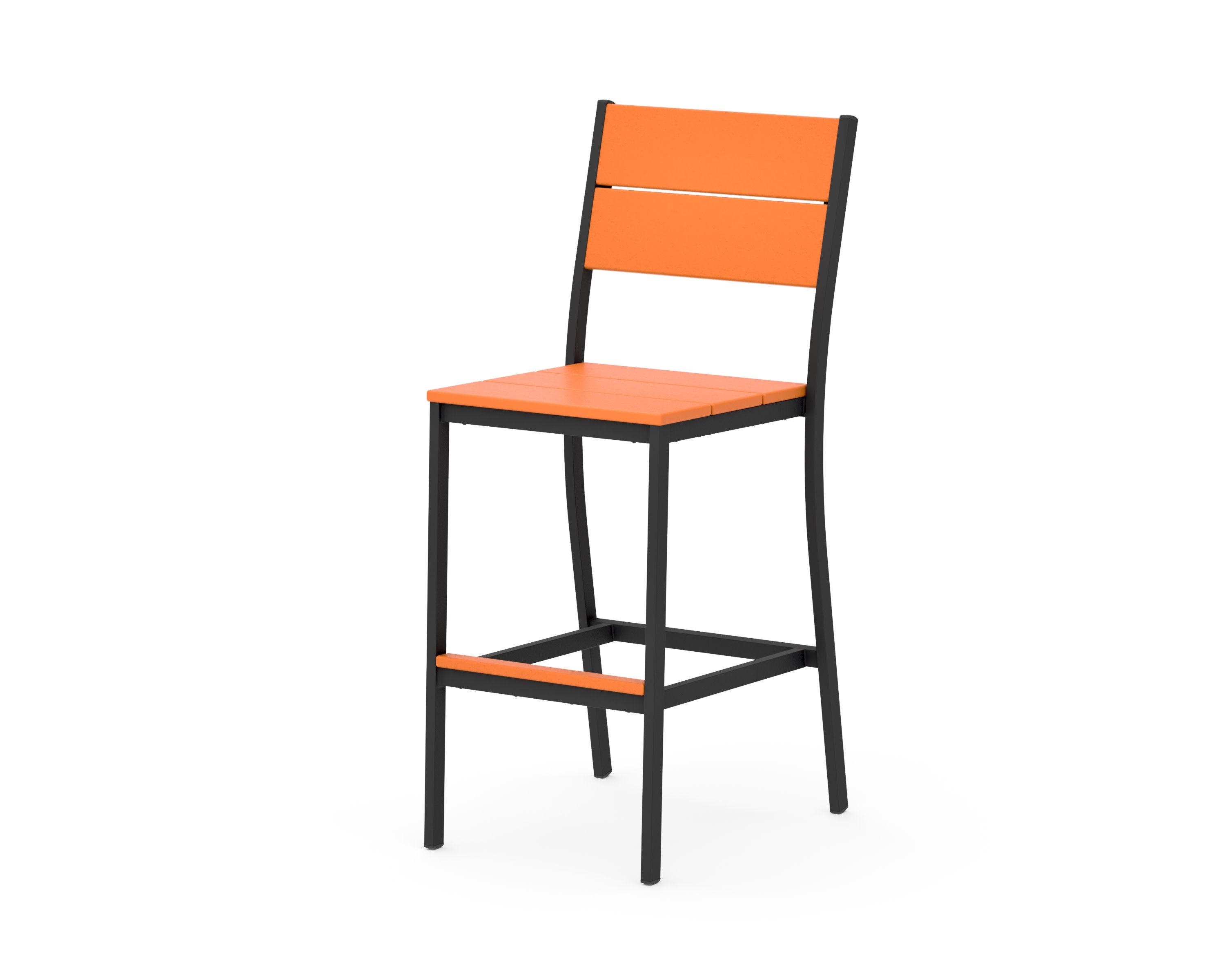 Main Street Bar Side Chair in Black / Tangerine