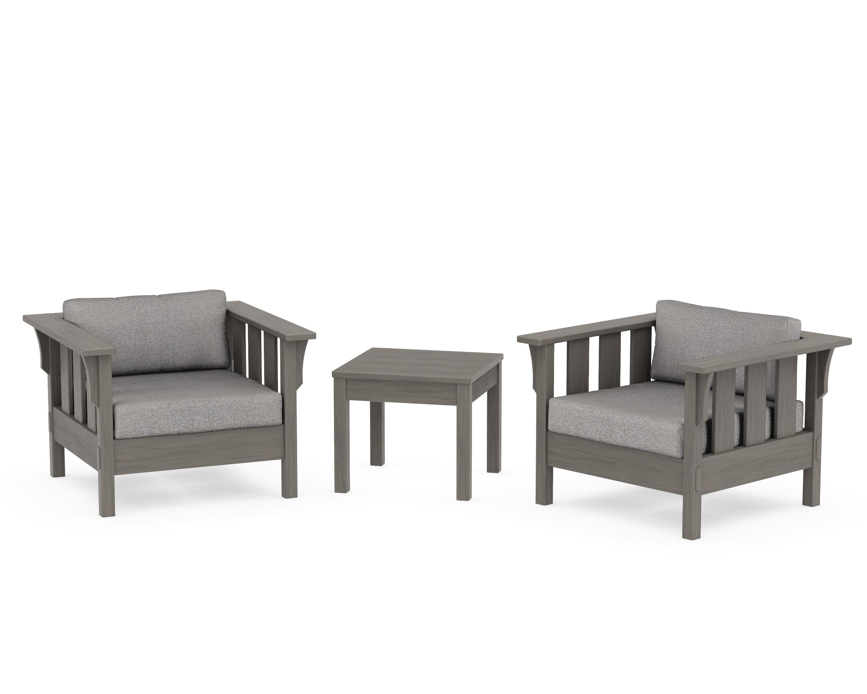 Acadia 3-Piece Deep Seating Set in Driftwood / Grey Mist