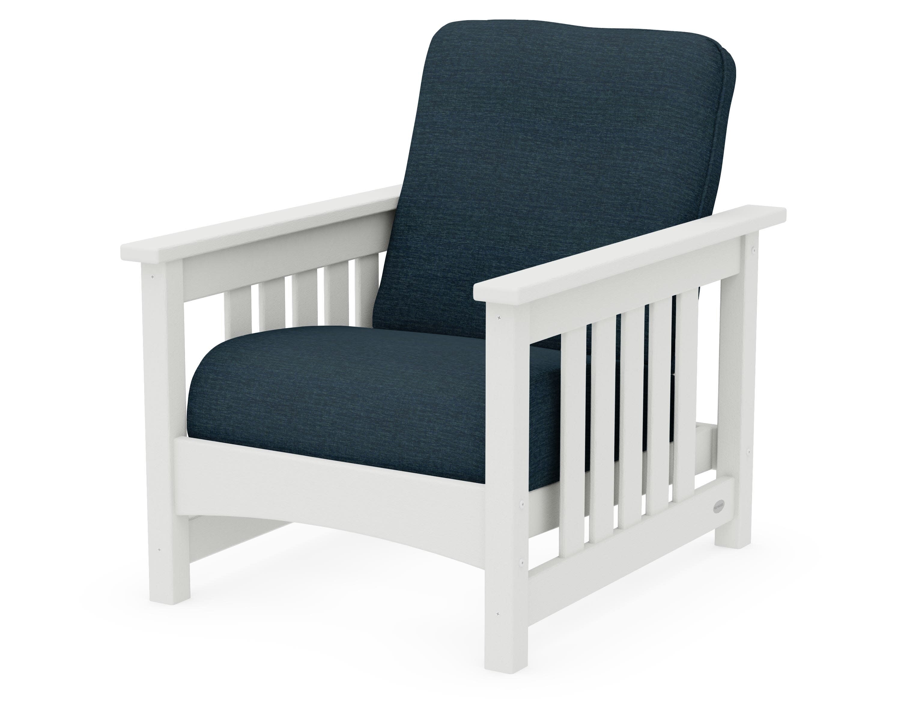 Club Mission Chair in Vintage White / Platform Indigo