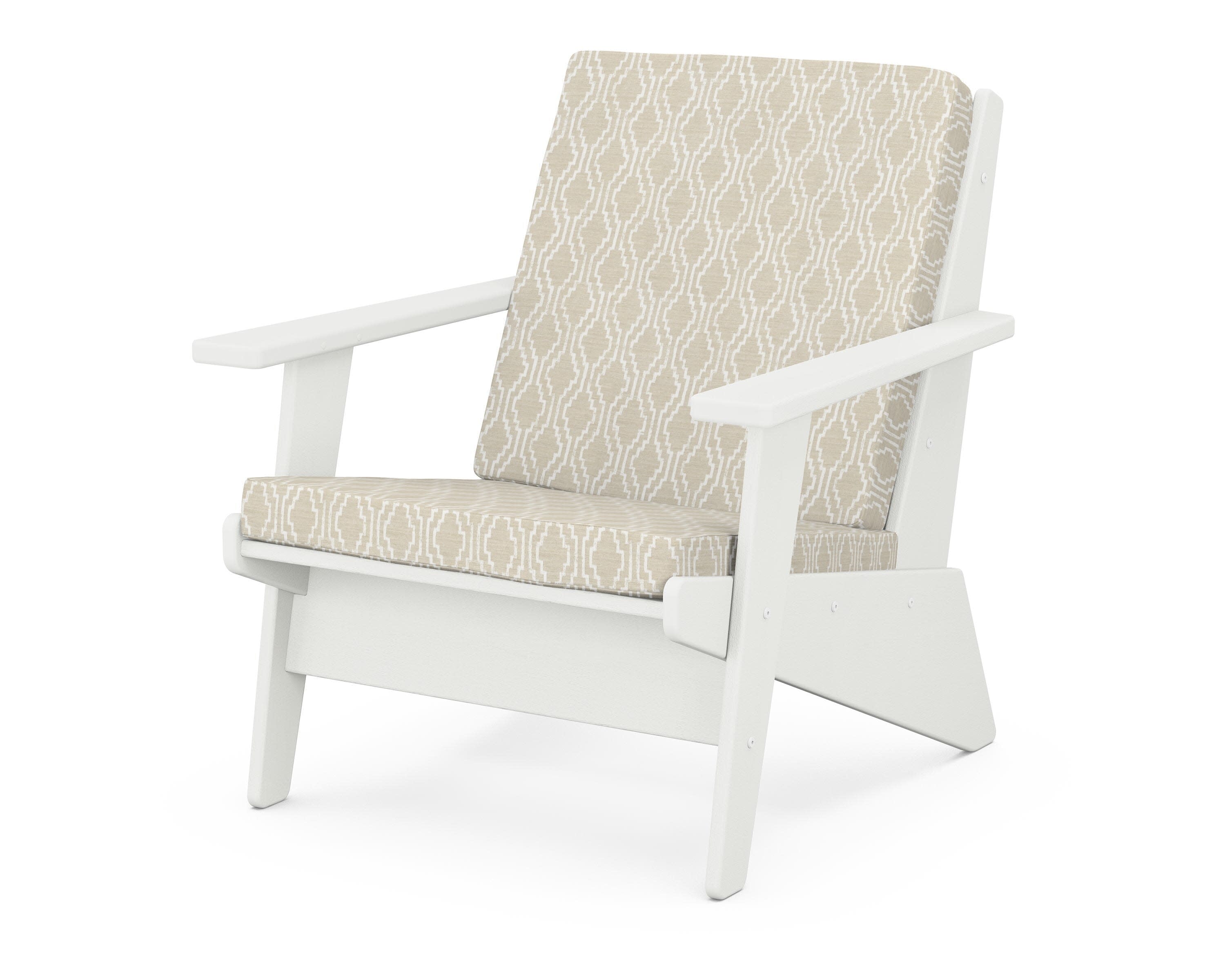Riviera Modern Lounge Chair in Vintage White / Solve Linen