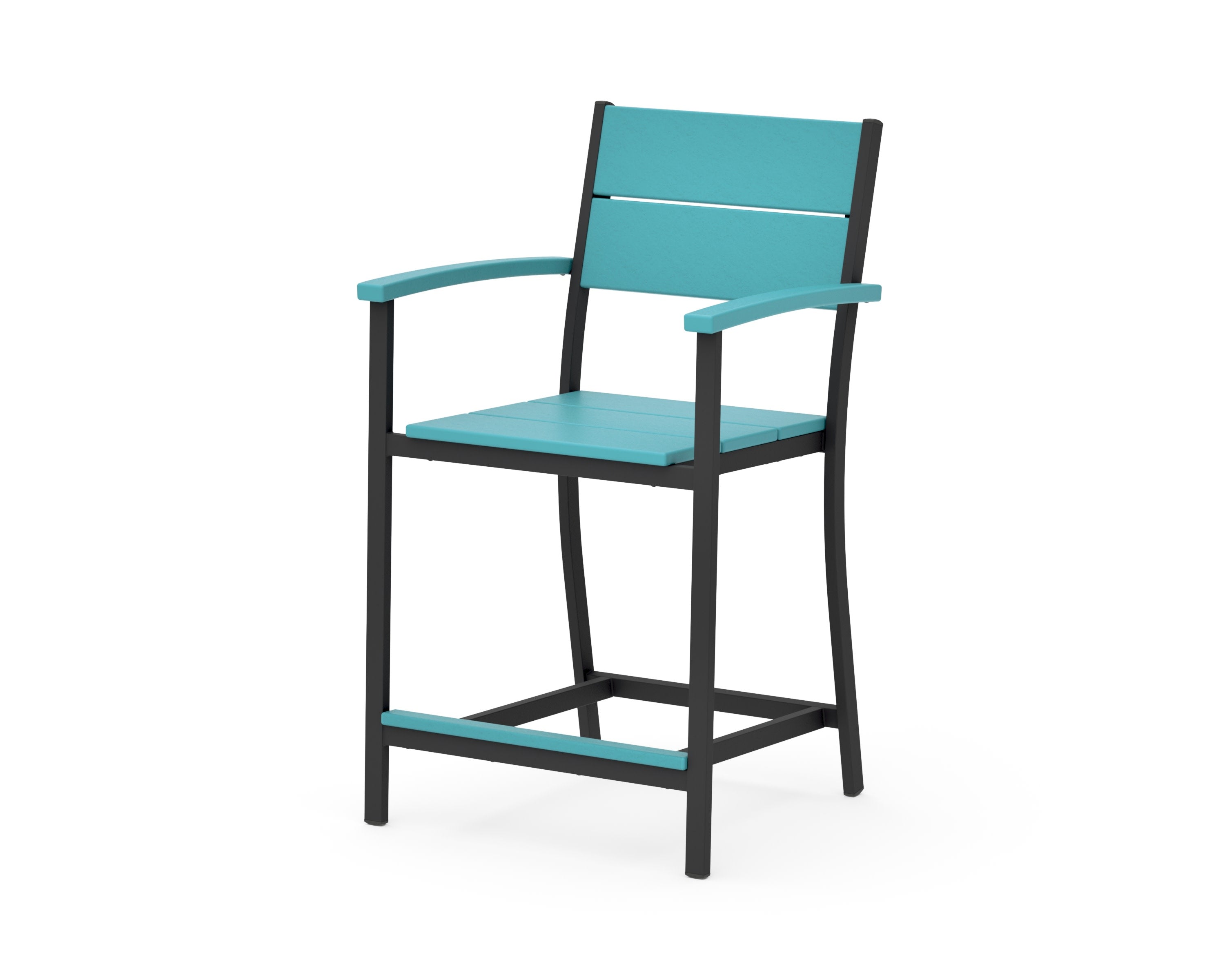 Main Street Counter Arm Chair in Black / Aruba