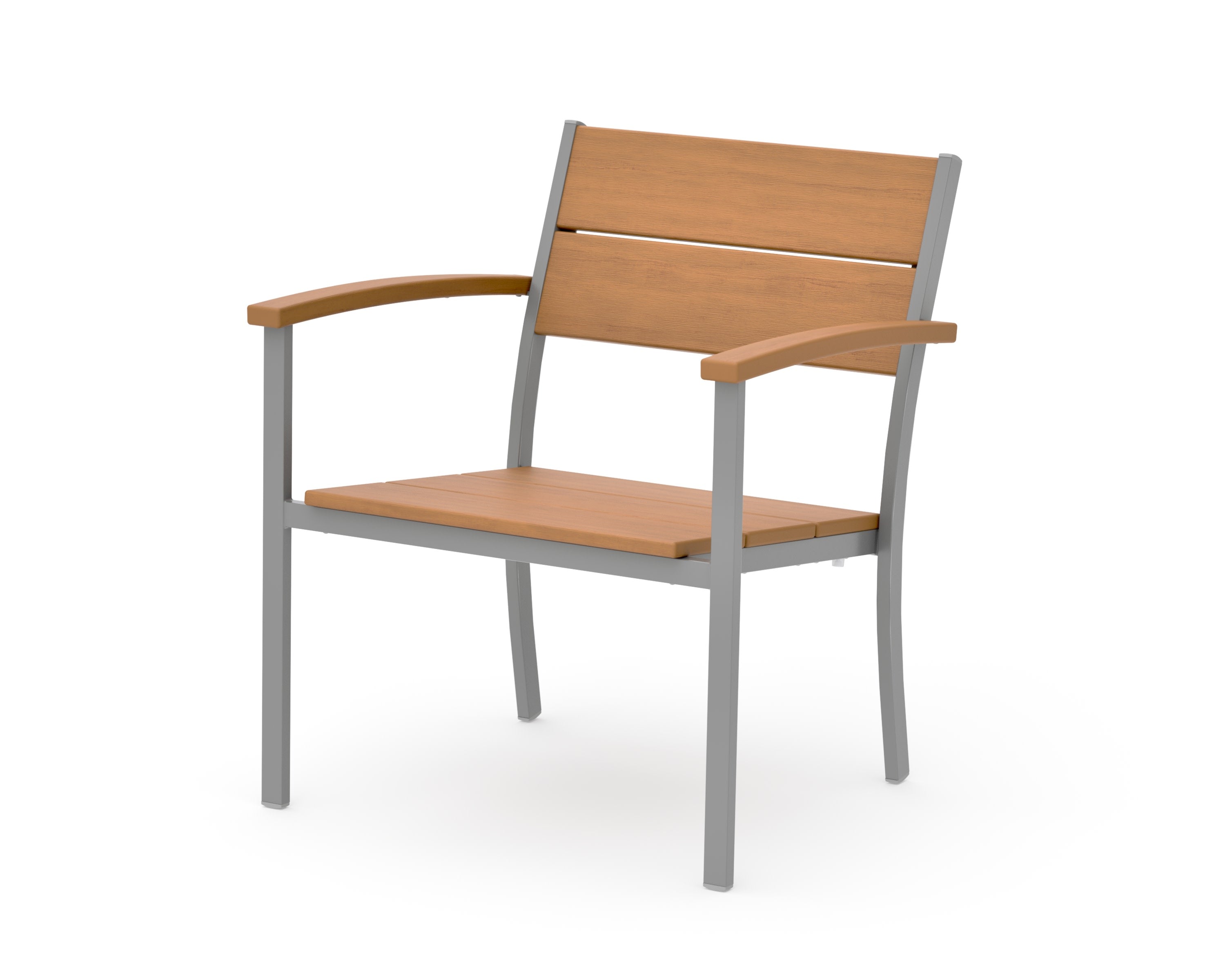 Main Street Stacking Lounge Arm Chair in Silver / Natural