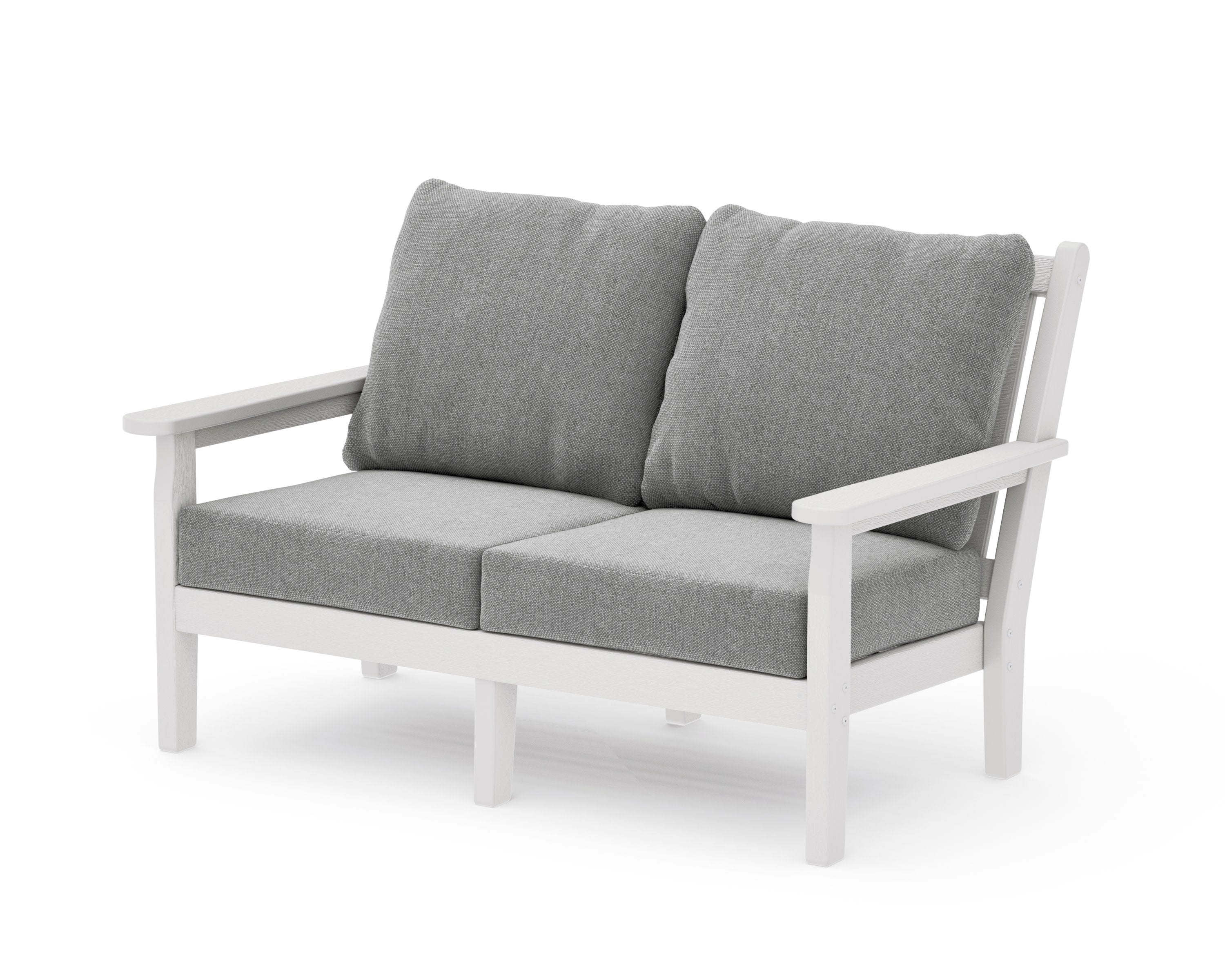 Chippendale Deep Seating Loveseat in Vintage White / Grey Mist