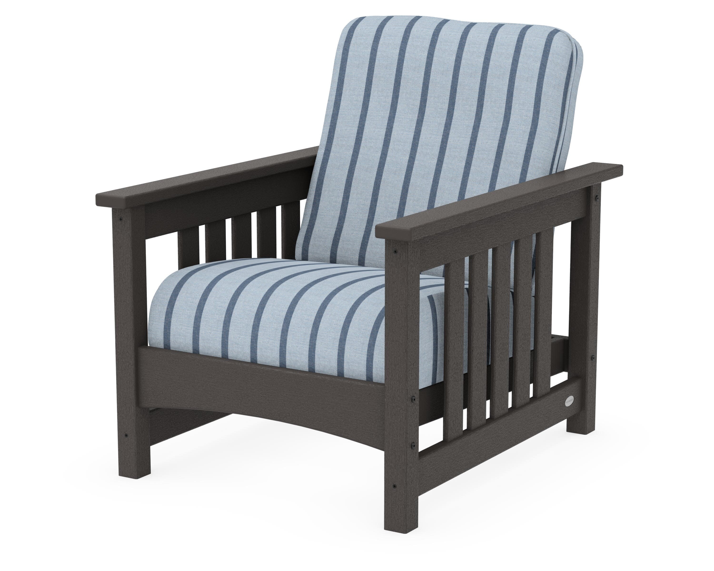 Club Mission Chair in Vintage Coffee / Unwind Sky