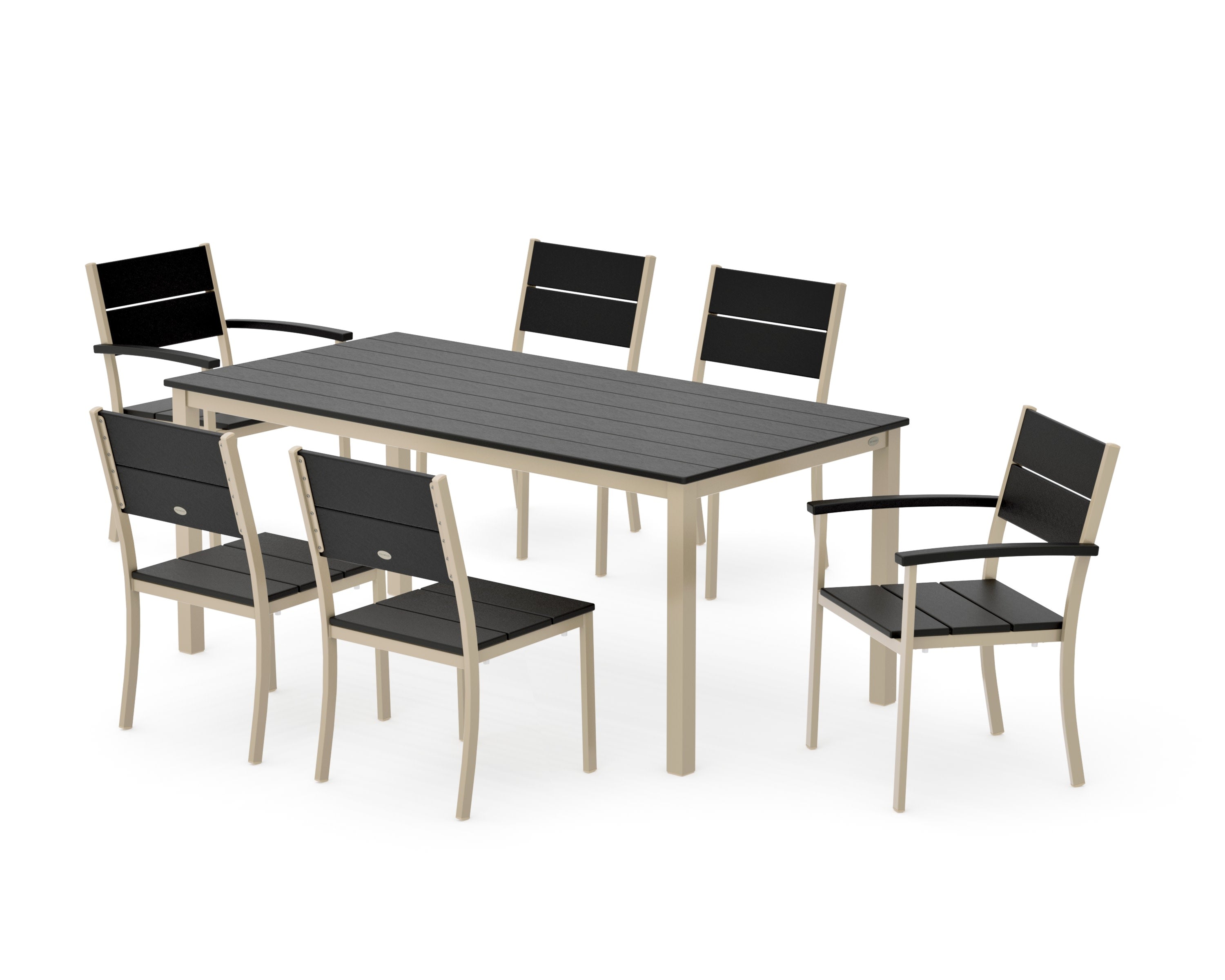 Main Street 7-Piece Dining Set in Sand / Black