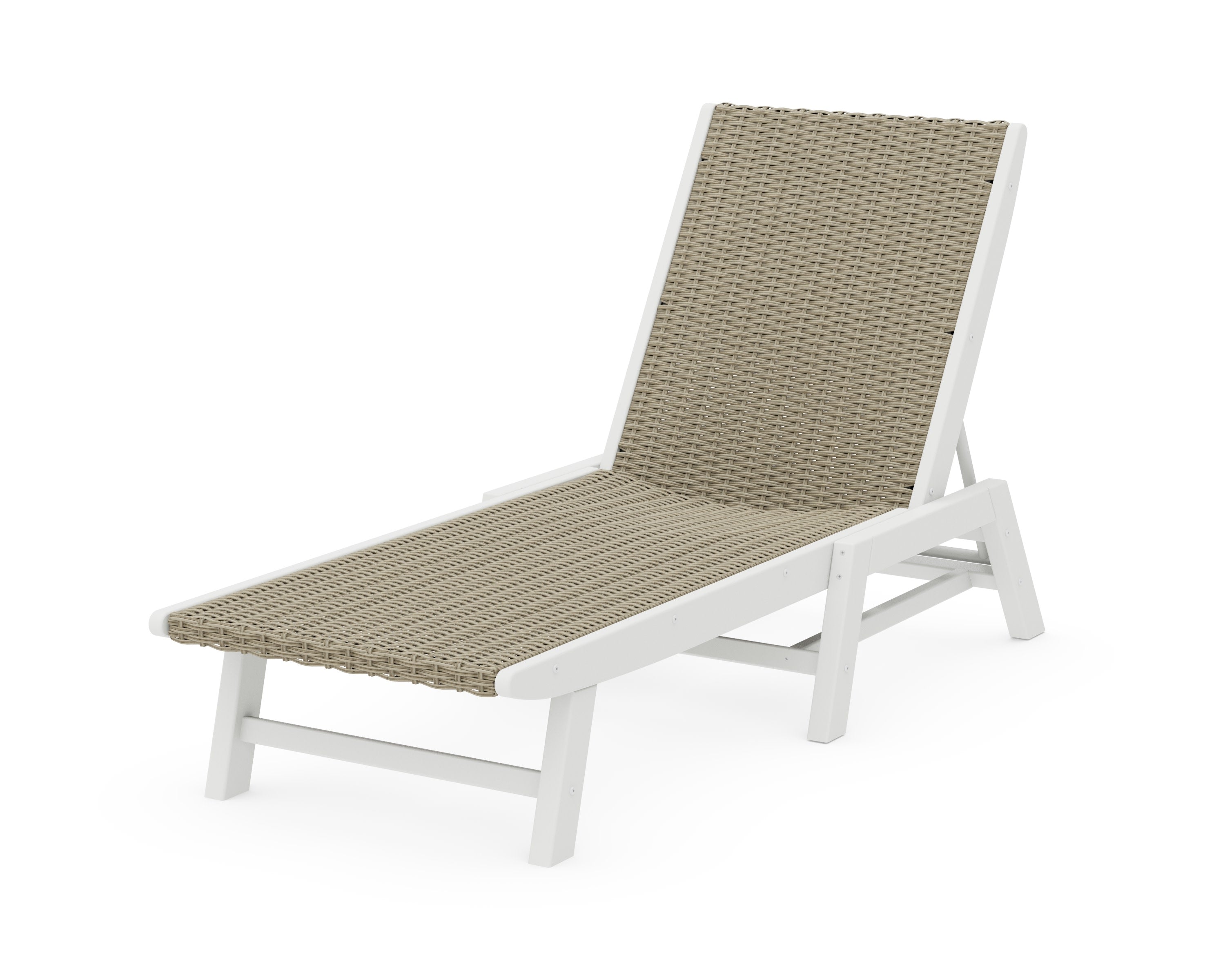 Coastal Woven Chaise in White / Dune Grass