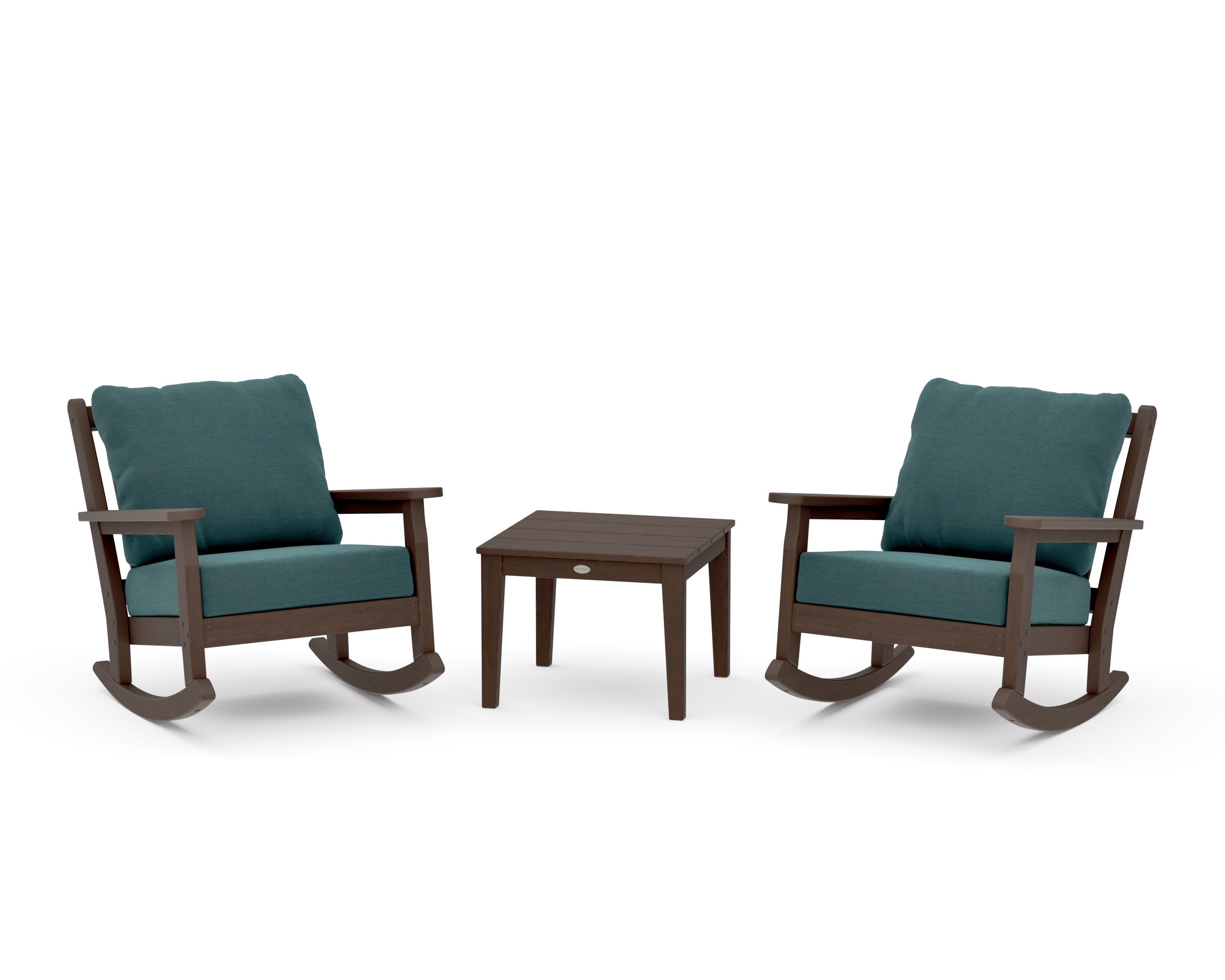 Chippendale 3-Piece Deep Seating Rocker Set in Kona / Ocean Teal