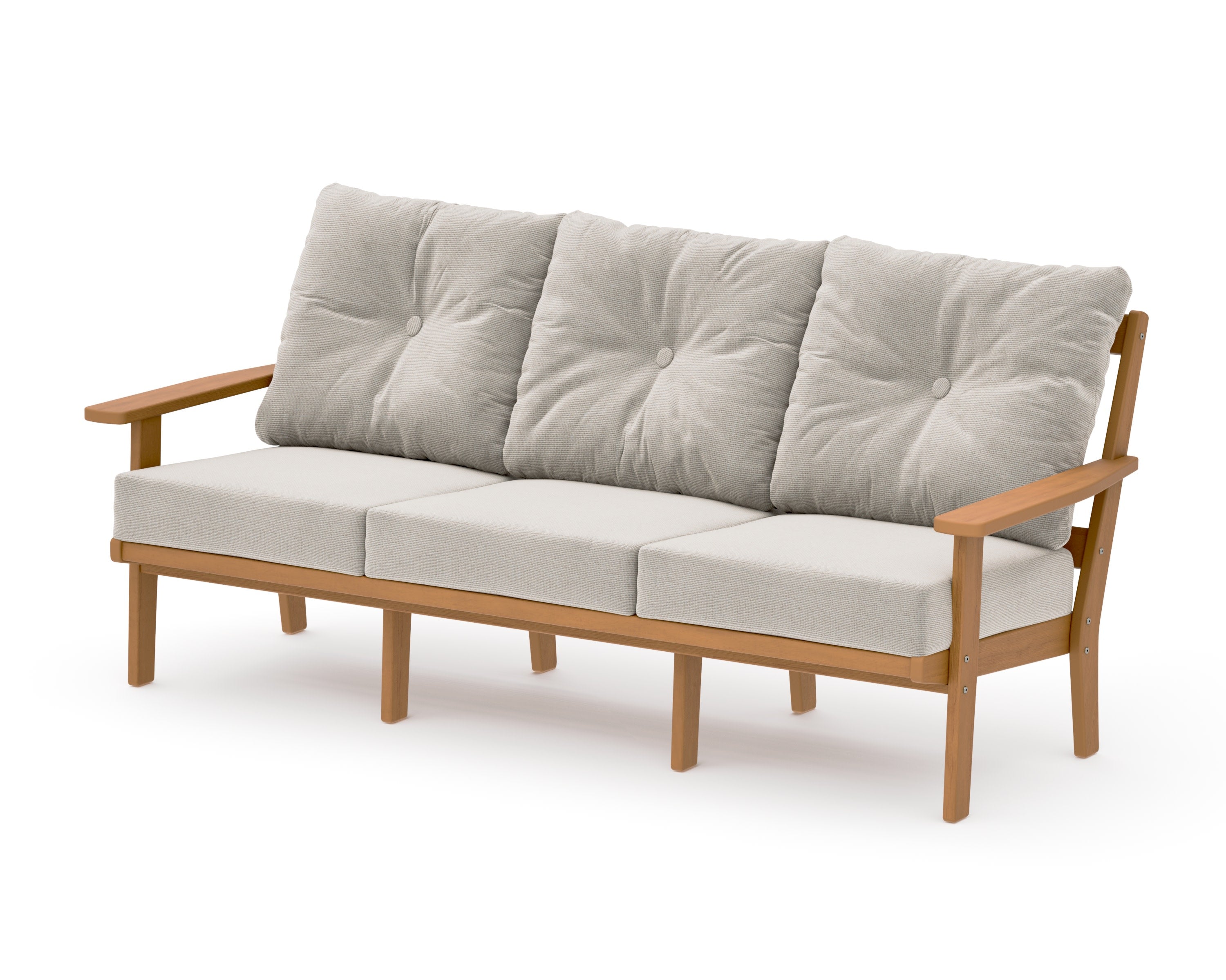 PrairieDeep Seating Sofa in Natural / Dune Burlap