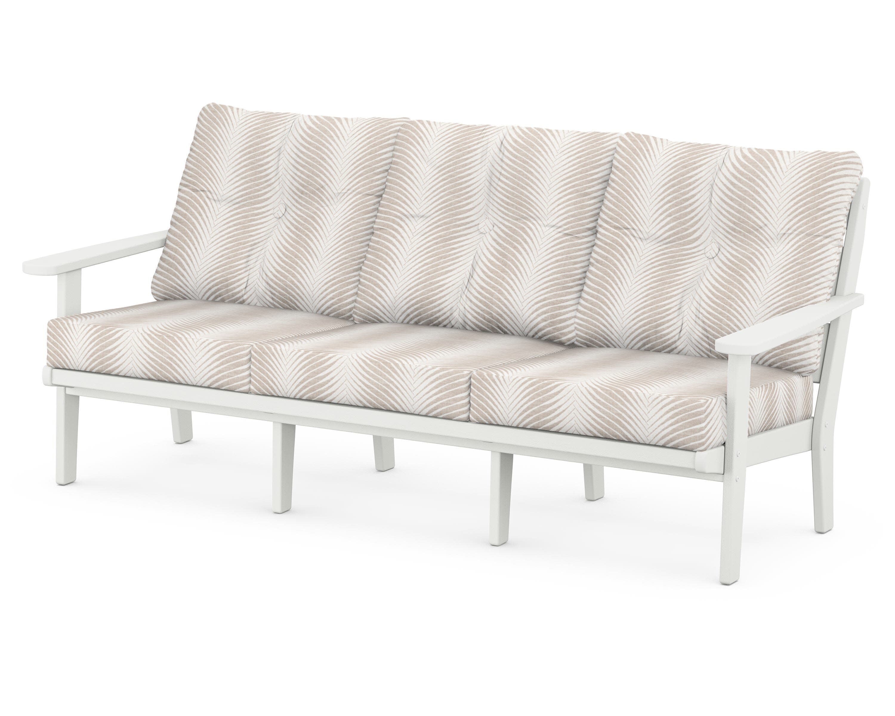 Lakeside Deep Seating Sofa in Vintage White / Clock Out Cloud