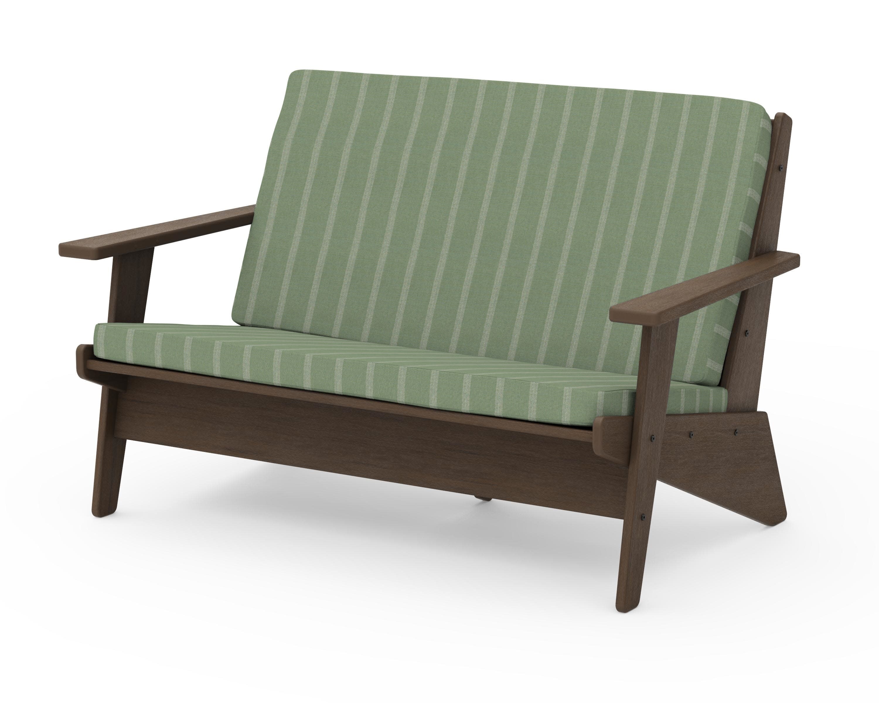 Riviera Modern Lounge Loveseat in Kona / Unwind Rainwashed