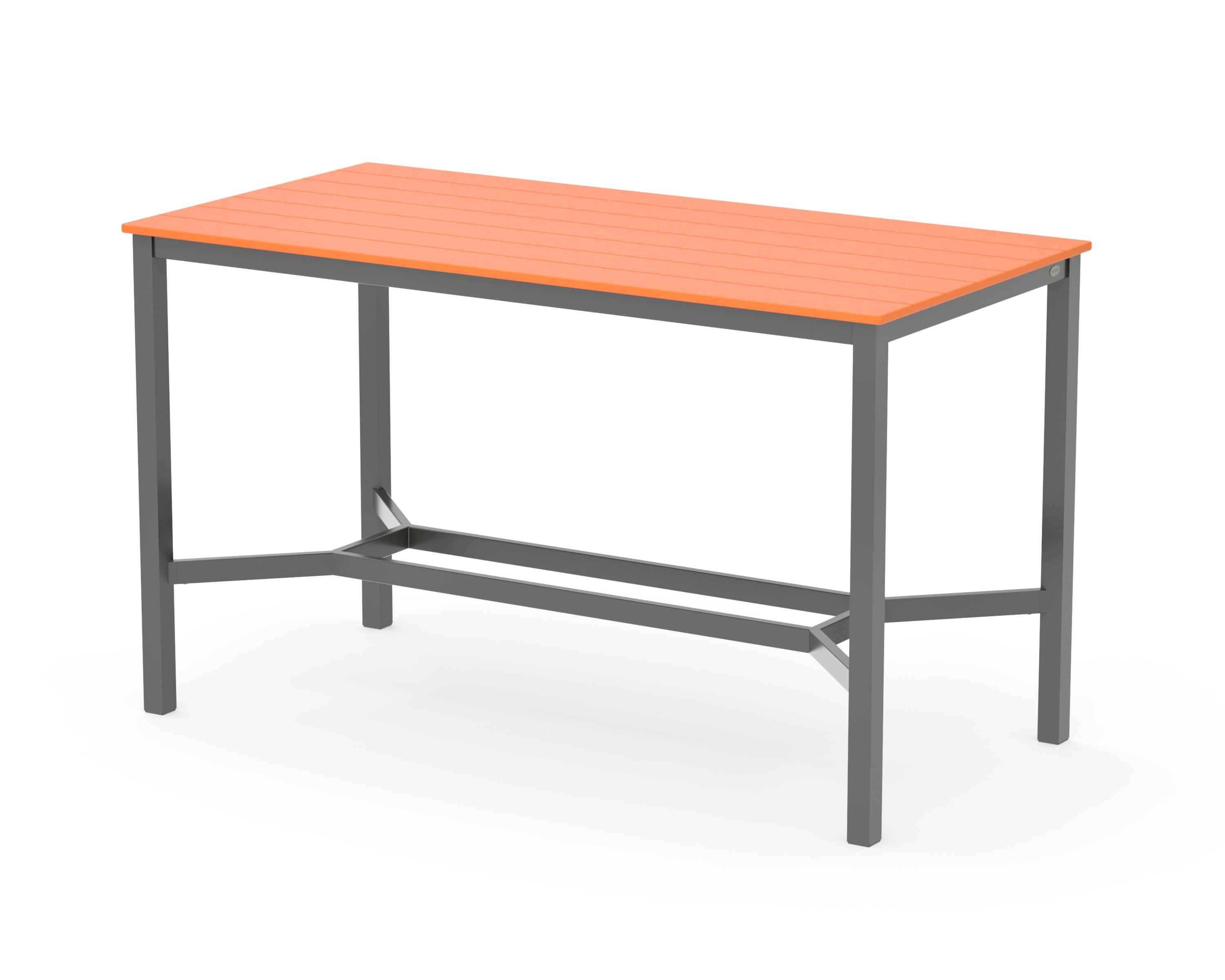 Main Street 36 x 72 Bar Table in Charcoal / Tangerine