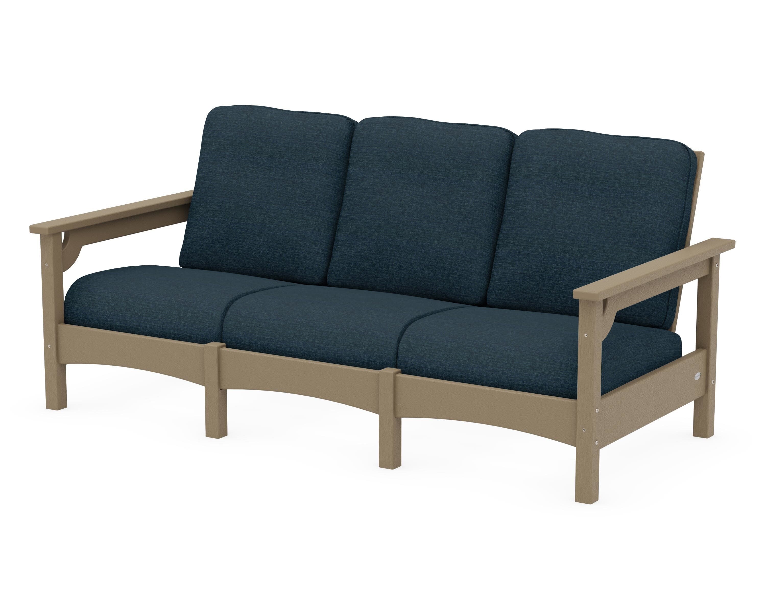 Club Sofa in Vintage Sahara / Platform Indigo