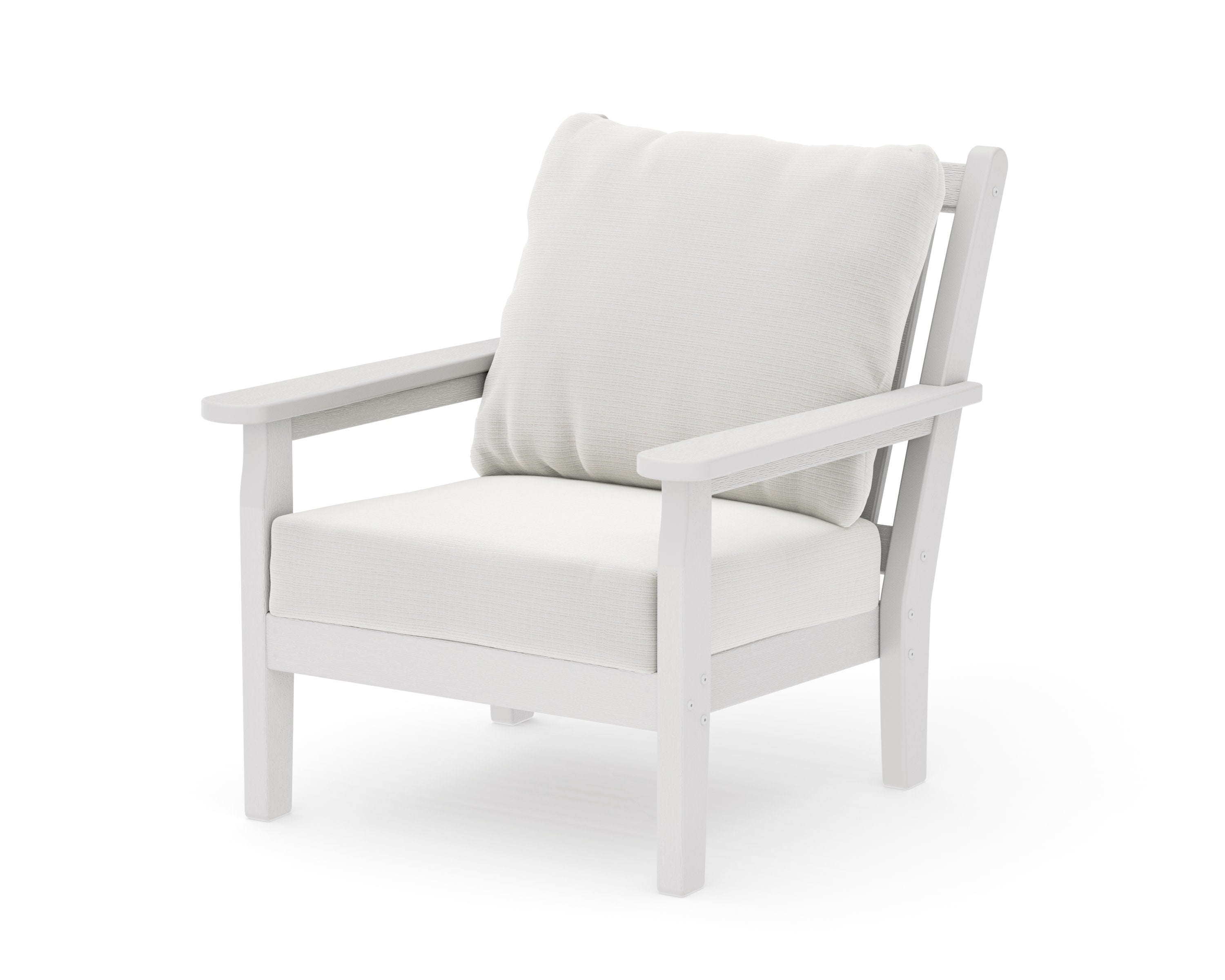 Chippendale Deep Seating Chair in Vintage White / Natural Linen