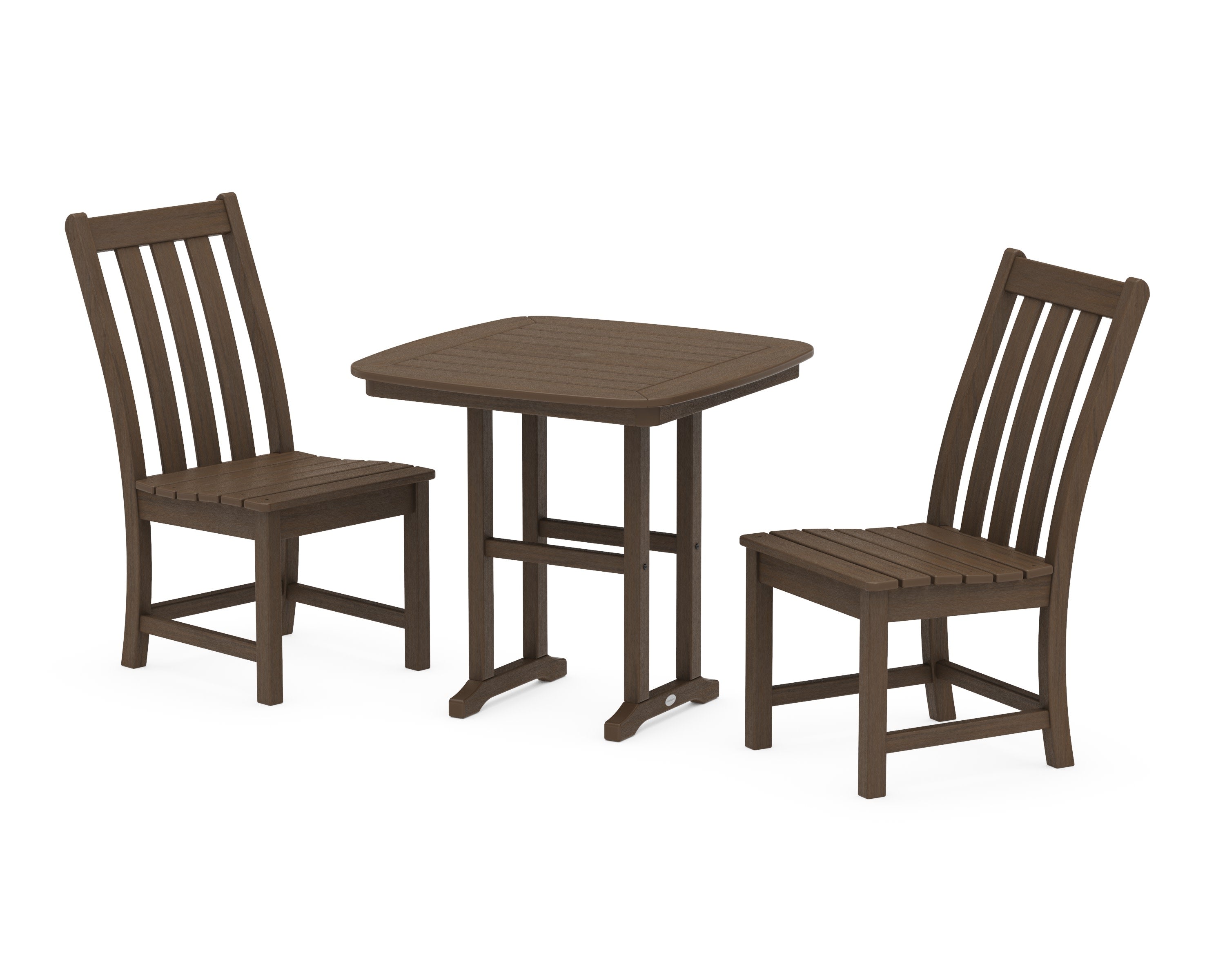 Vineyard Side Chair 3-Piece Dining Set in Kona