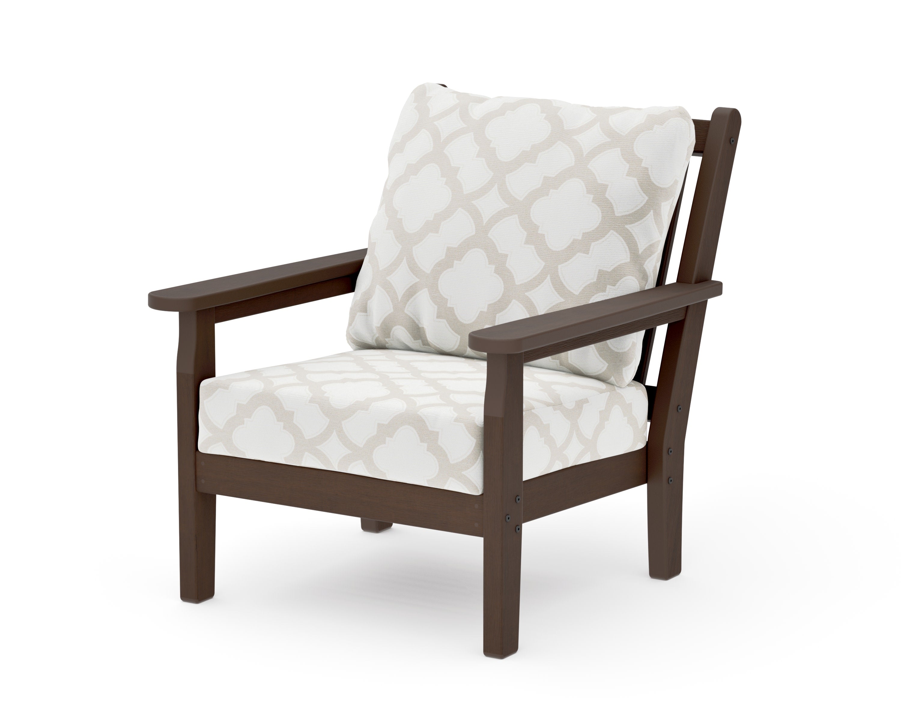 Chippendale Deep Seating Chair in Kona / Trellis Dune Burlap