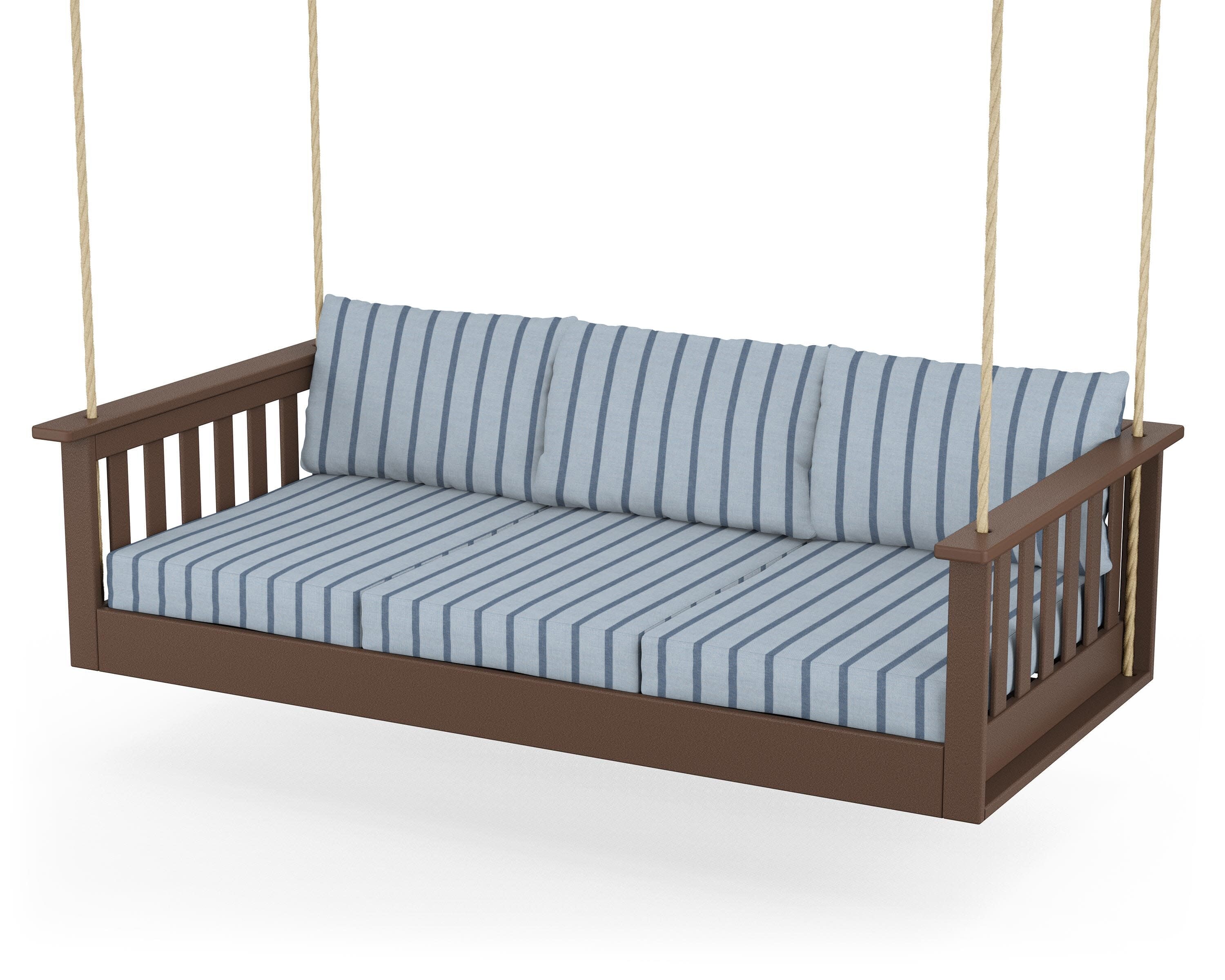 Vineyard Daybed Swing in Mahogany / Unwind Sky