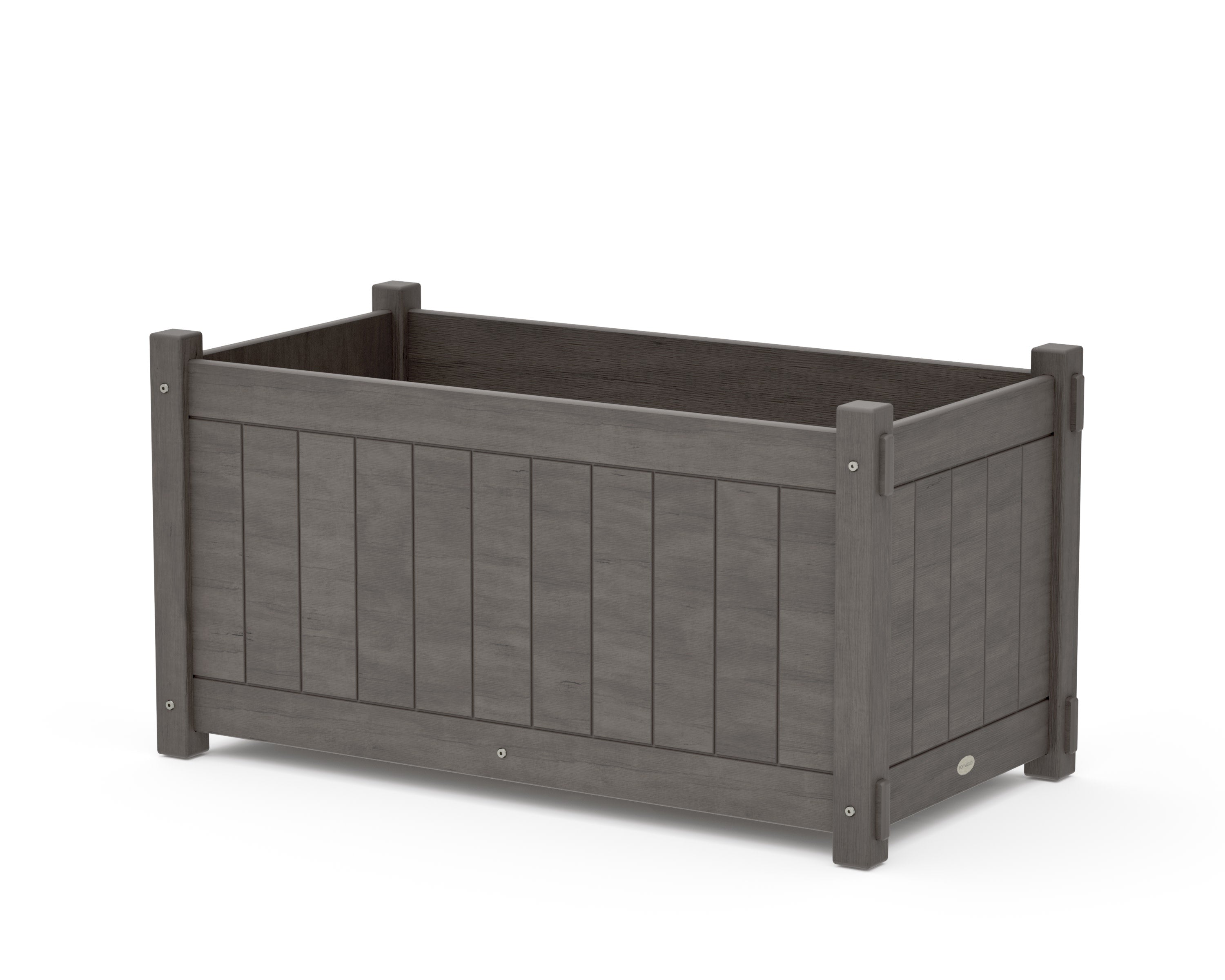 Vineyard Large Rectangle Double Planter Box in Driftwood