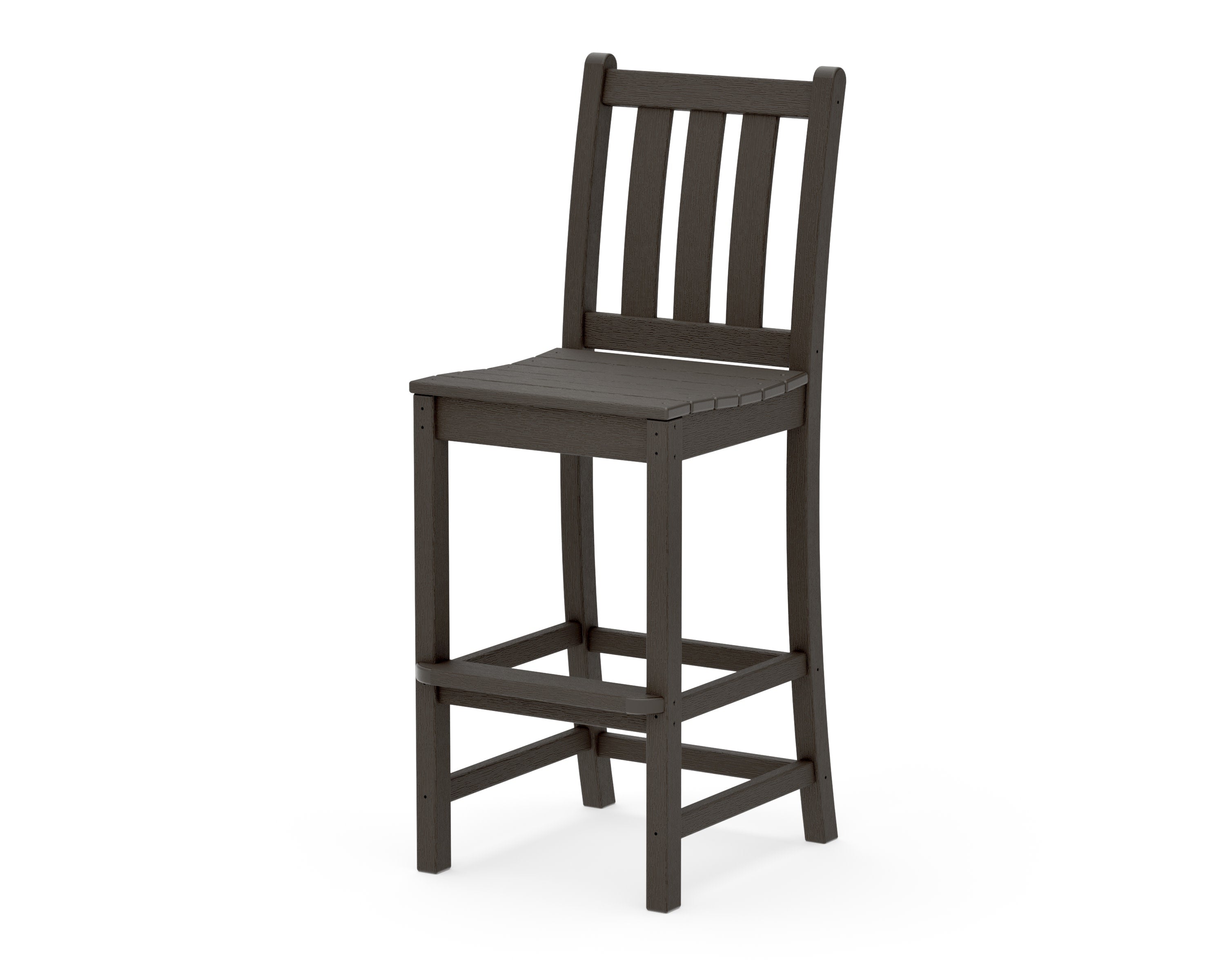 Traditional Garden Bar Side Chair in Vintage Coffee
