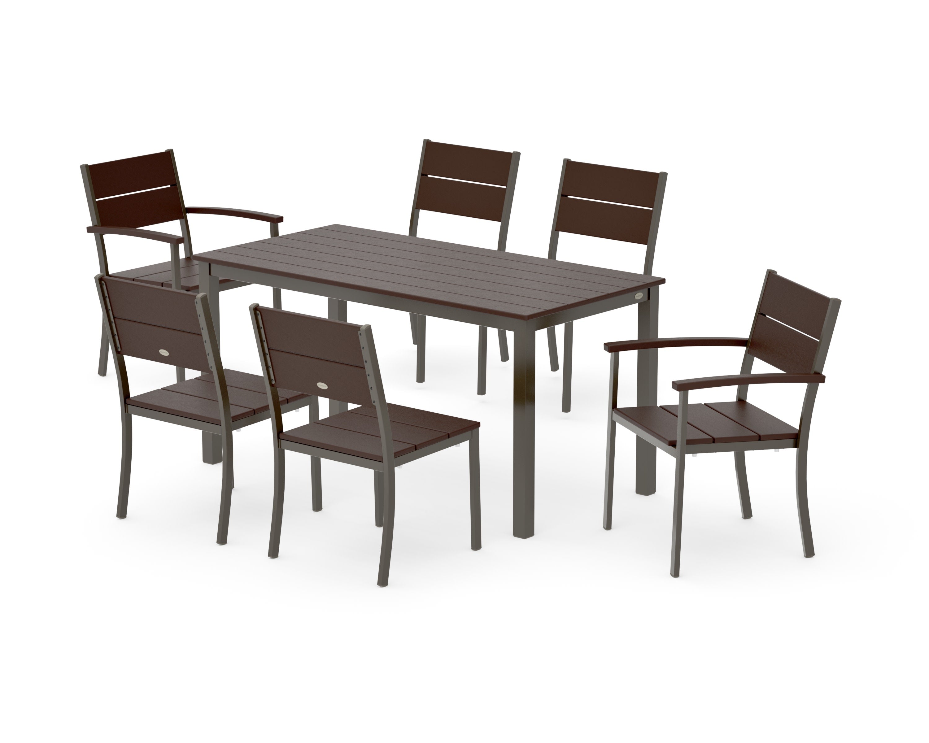 Main Street 7-Piece Dining Set in Bronze / Mahogany