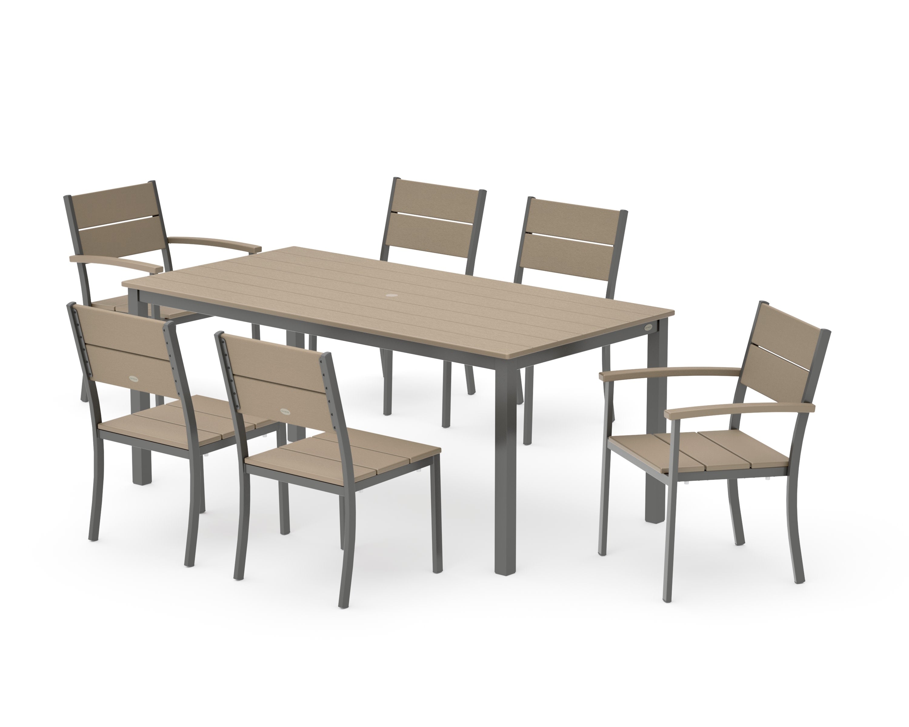 Main Street 7-Piece Dining Set in Charcoal / Vintage Sahara
