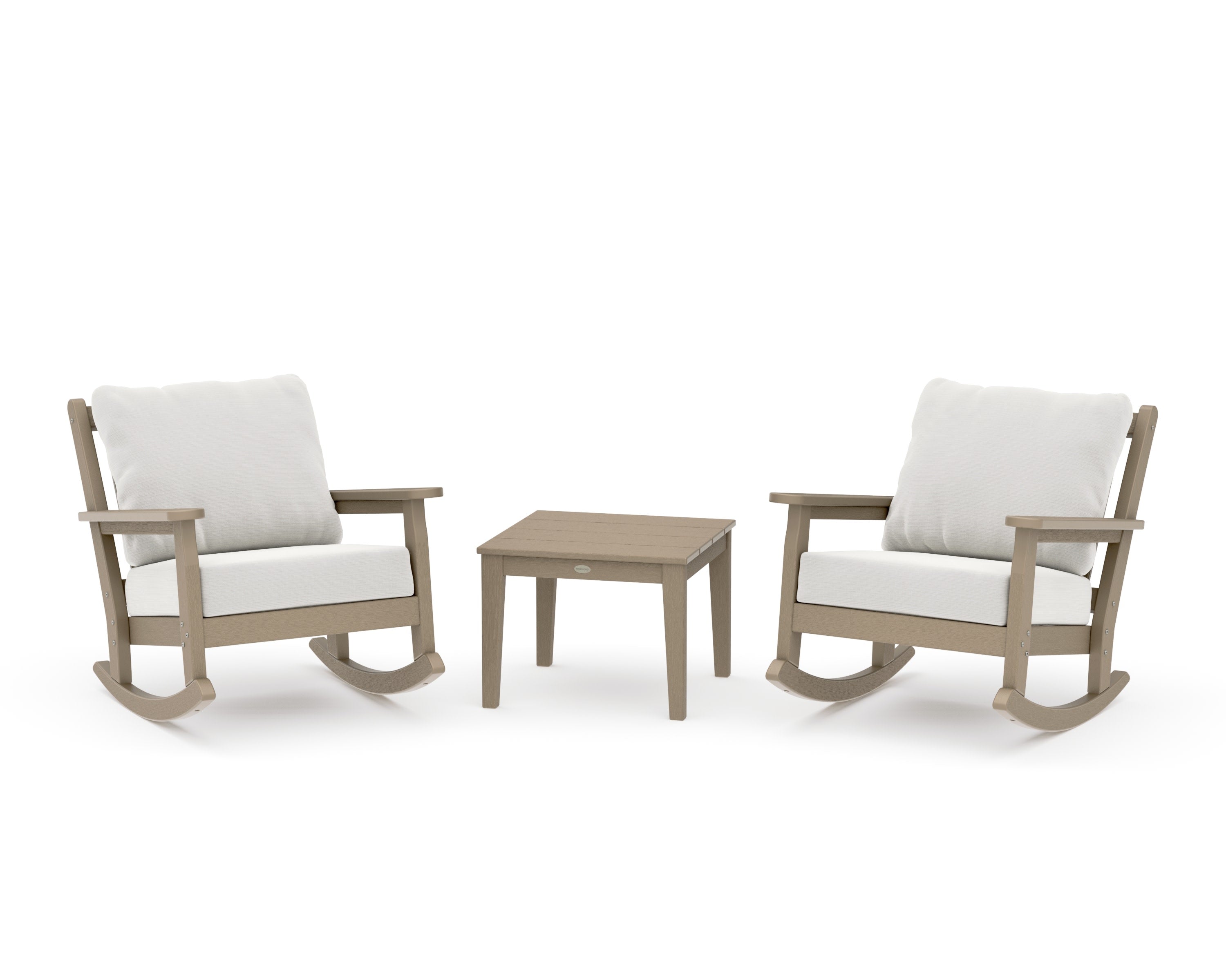 Chippendale 3-Piece Deep Seating Rocker Set in Vintage Sahara / Natural Linen