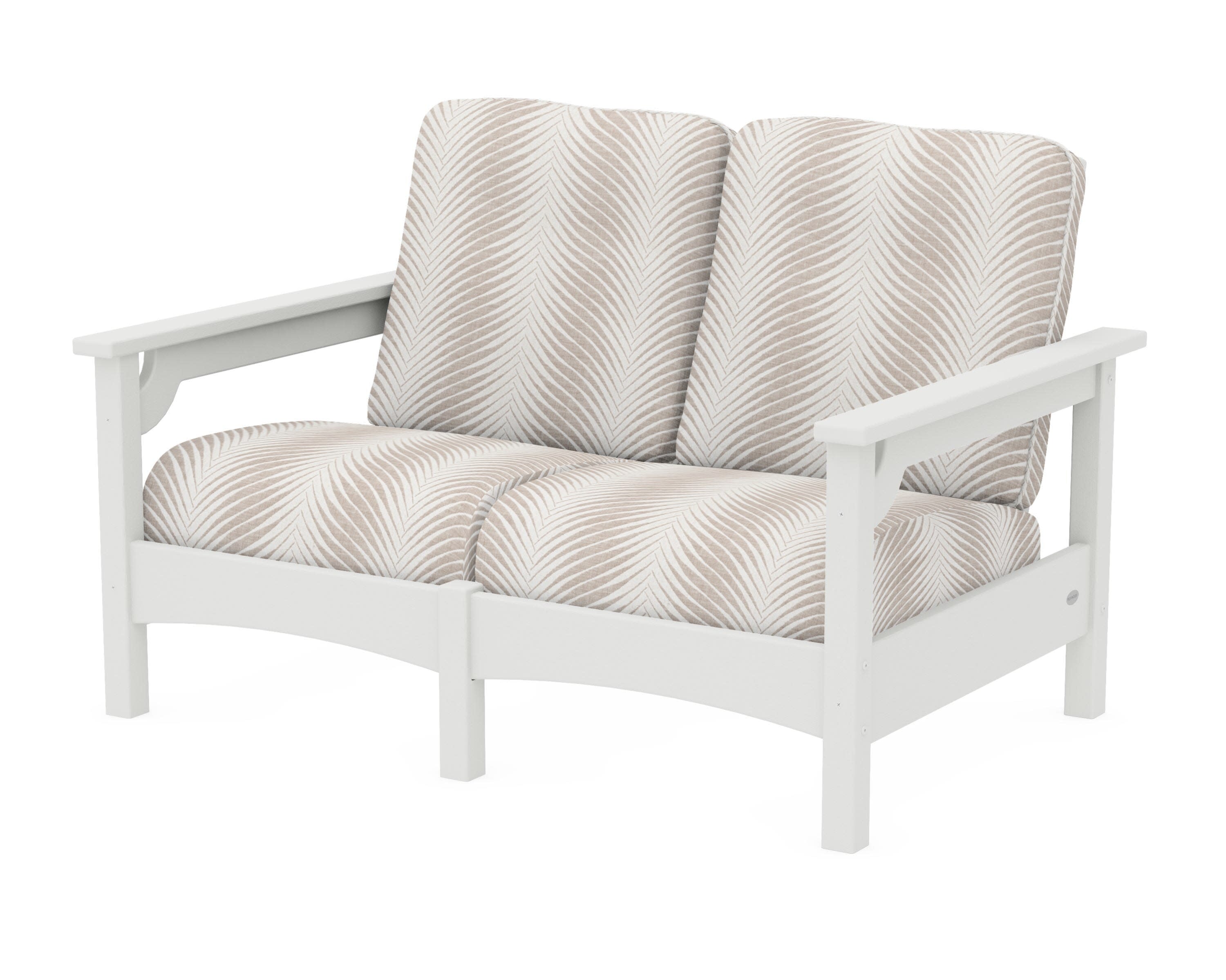 Club Loveseat in Vintage White / Clock Out Cloud