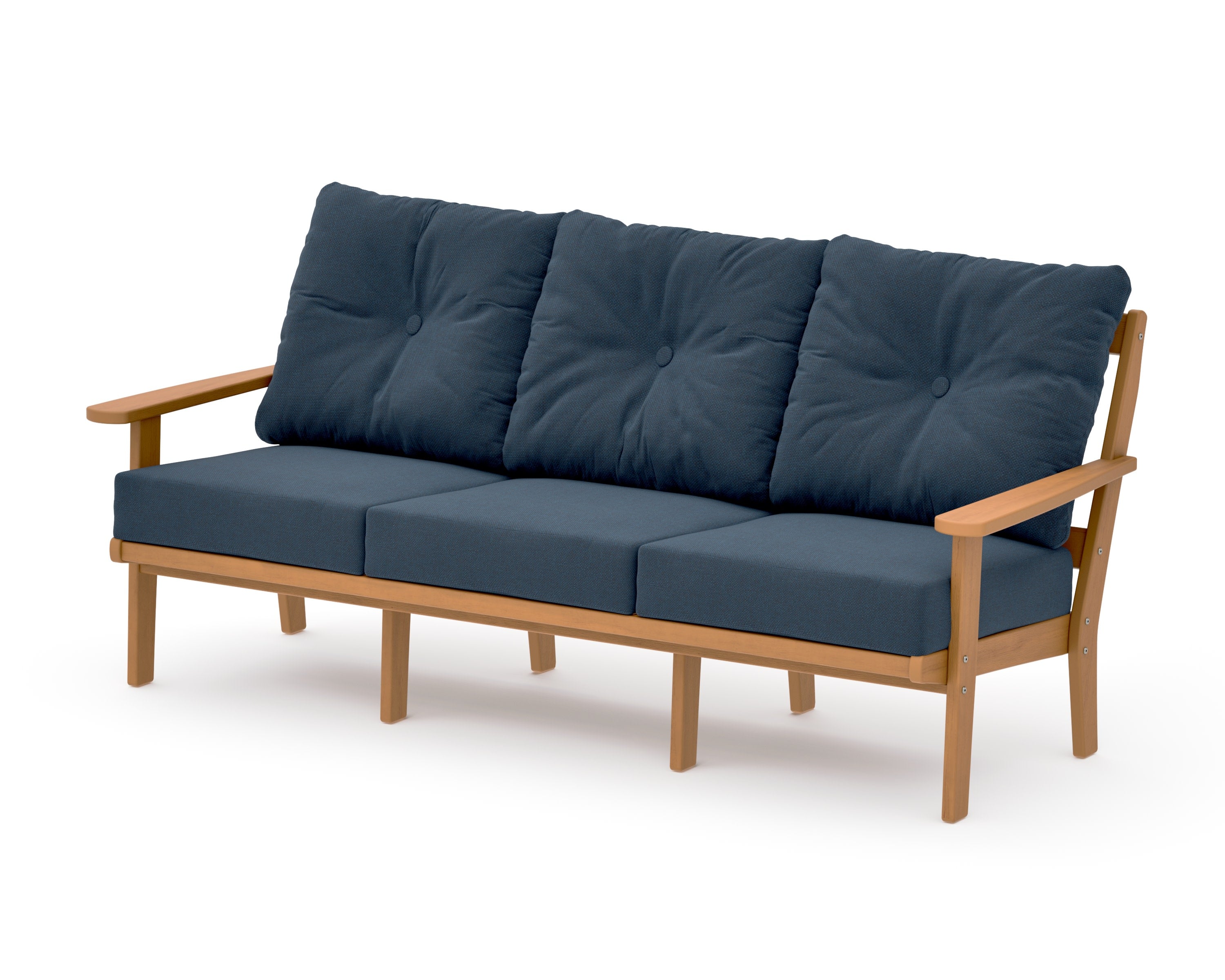 Mission Deep Seating Sofa in Natural / Marine Indigo