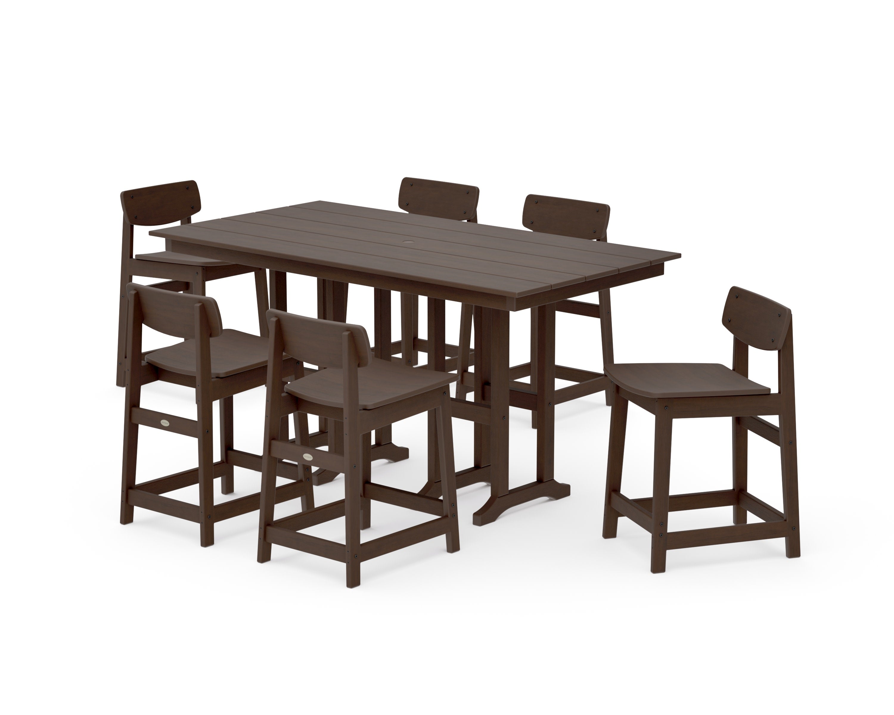 Modern Studio Urban Lowback Counter Chair 7-Piece Set in Kona