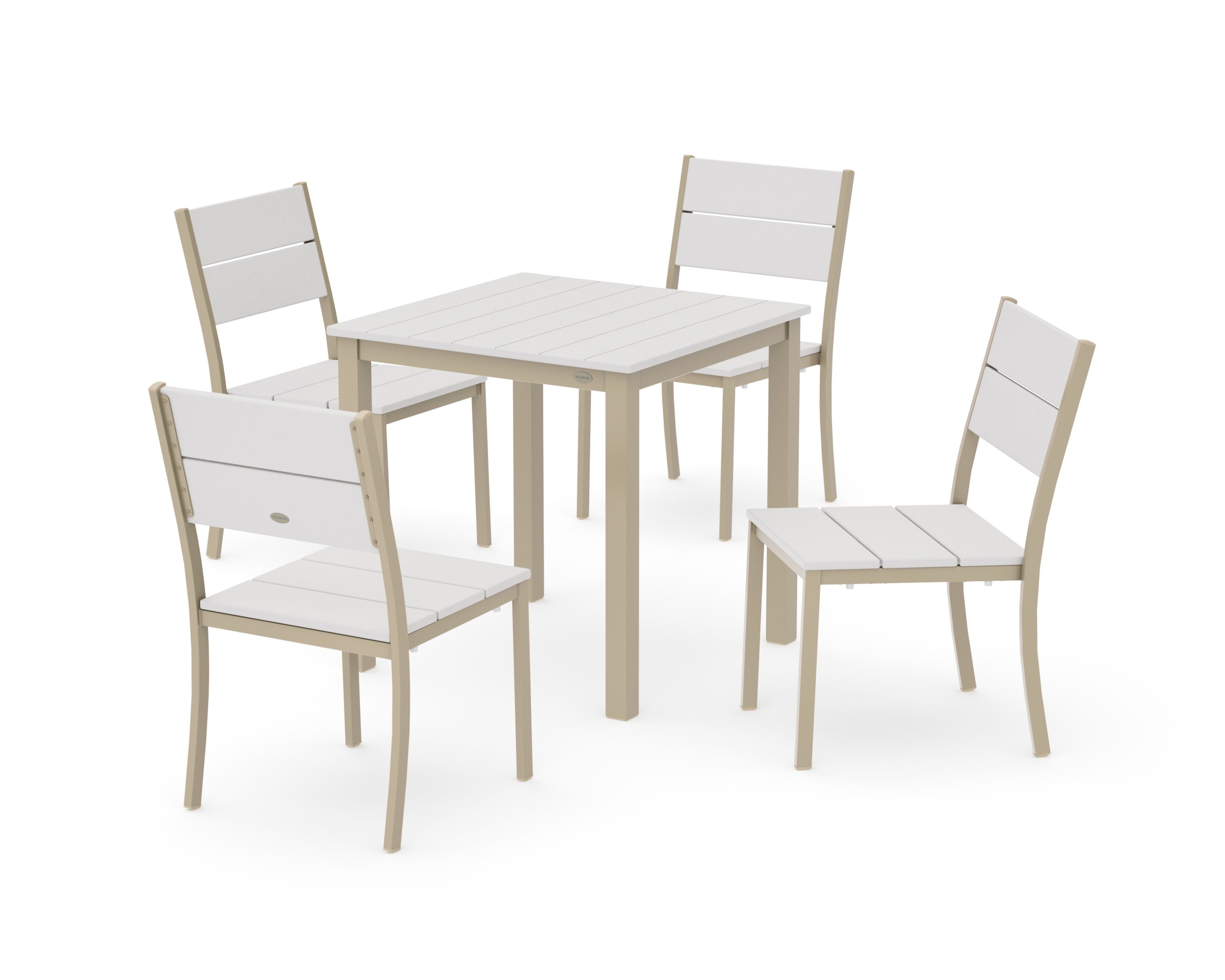 Main Street 5-Piece Square Dining Set- Small in Sand / Vintage White