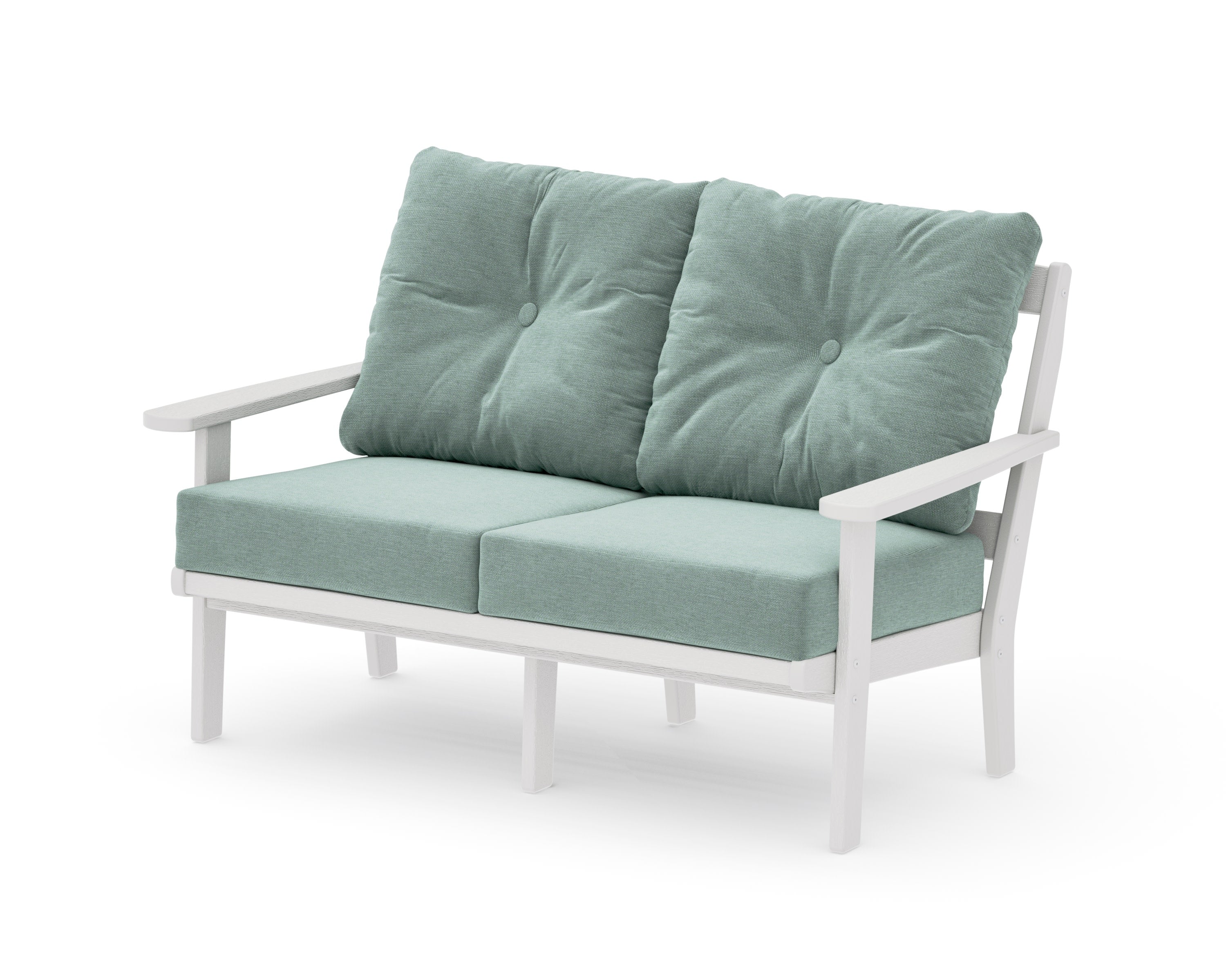 Mission Deep SeatingLoveseat in Vintage White / Glacier Spa