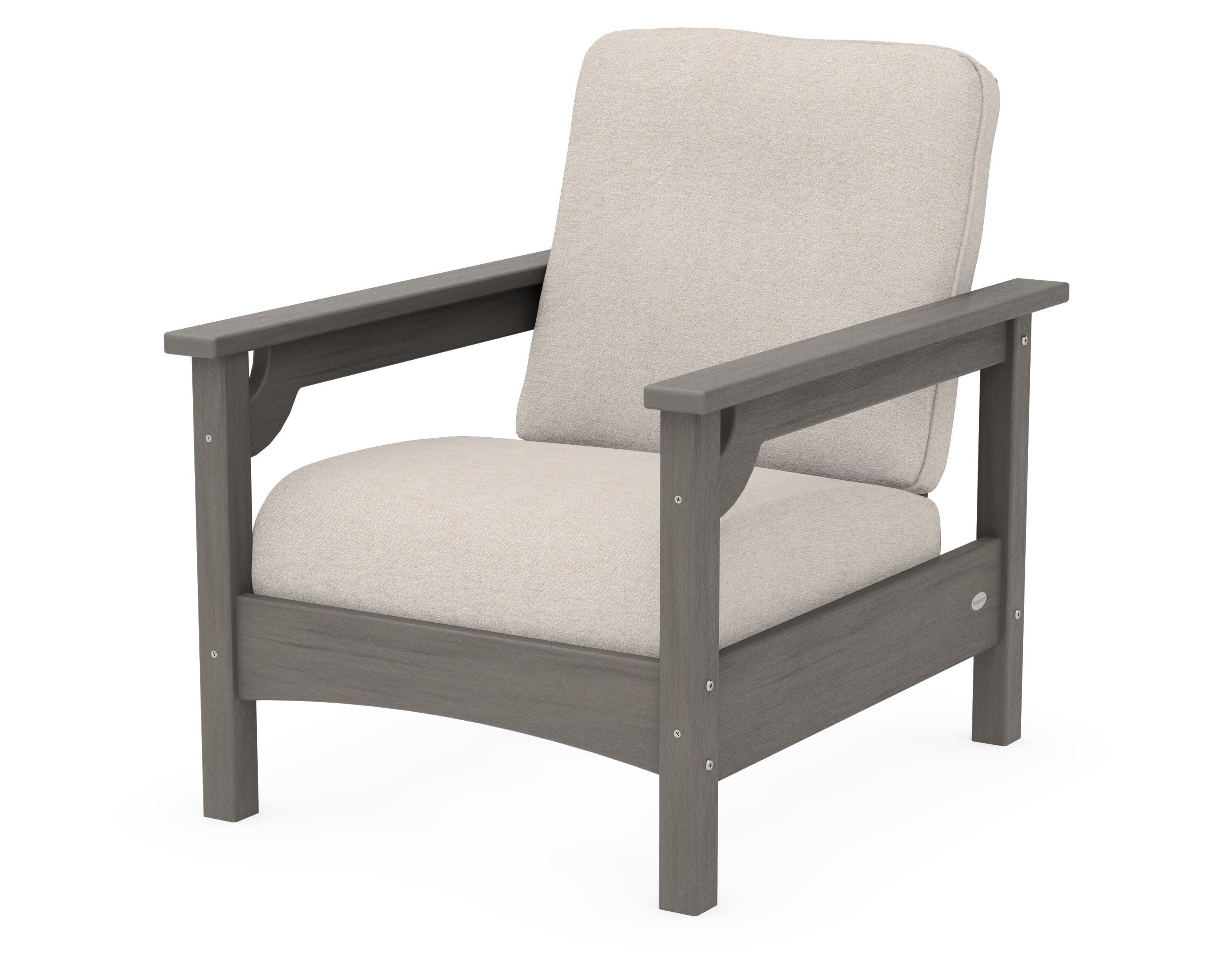Club Chair in Driftwood / Nuance Cloud