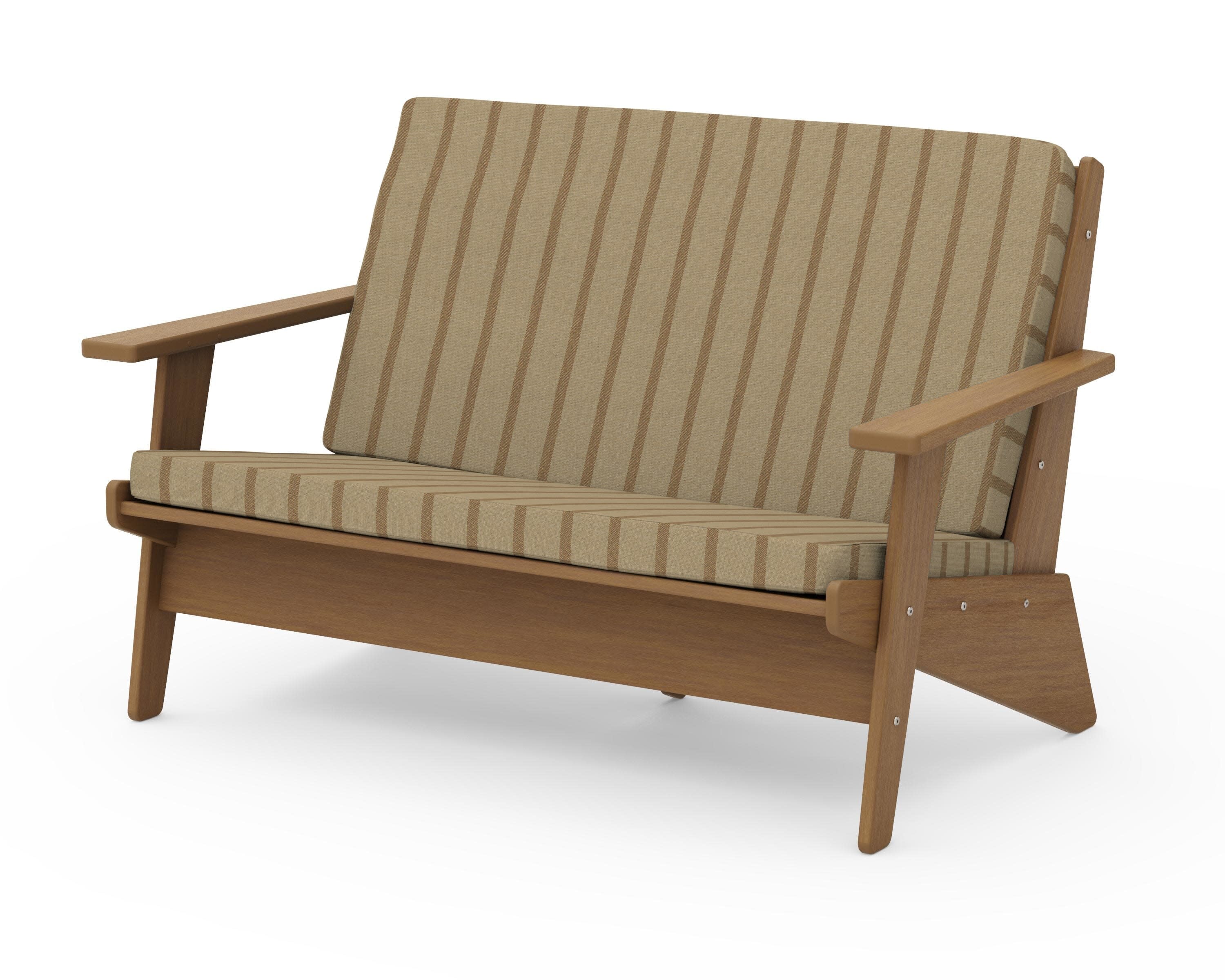 Riviera Modern Lounge Loveseat in Natural / Unwind Driftwood