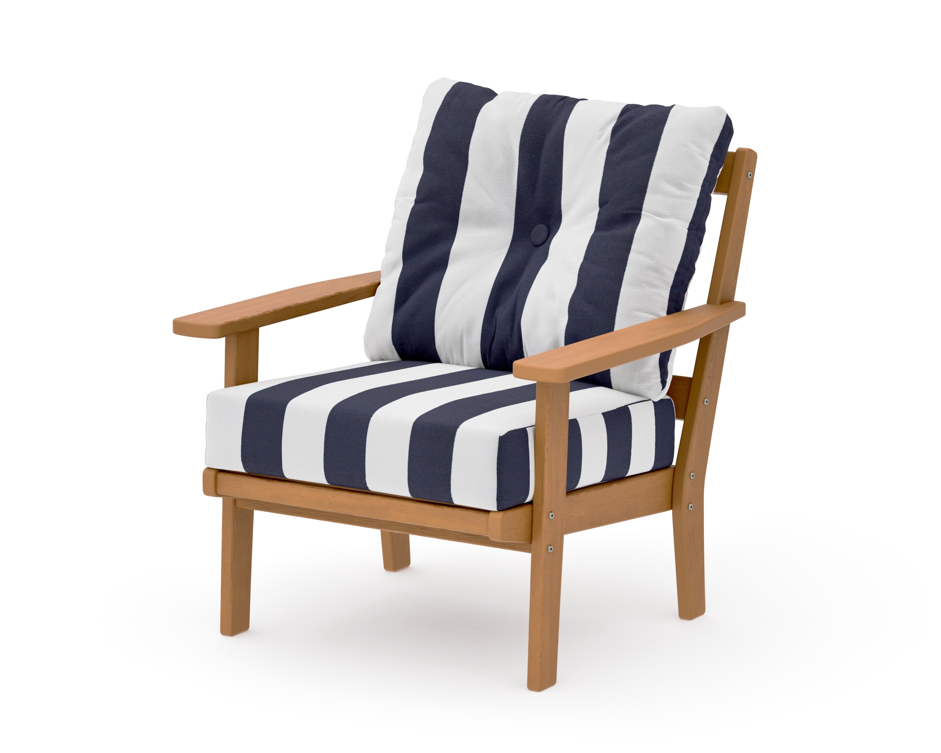 Prairie Deep Seating Chair in Natural / Cabana Stripe Navy
