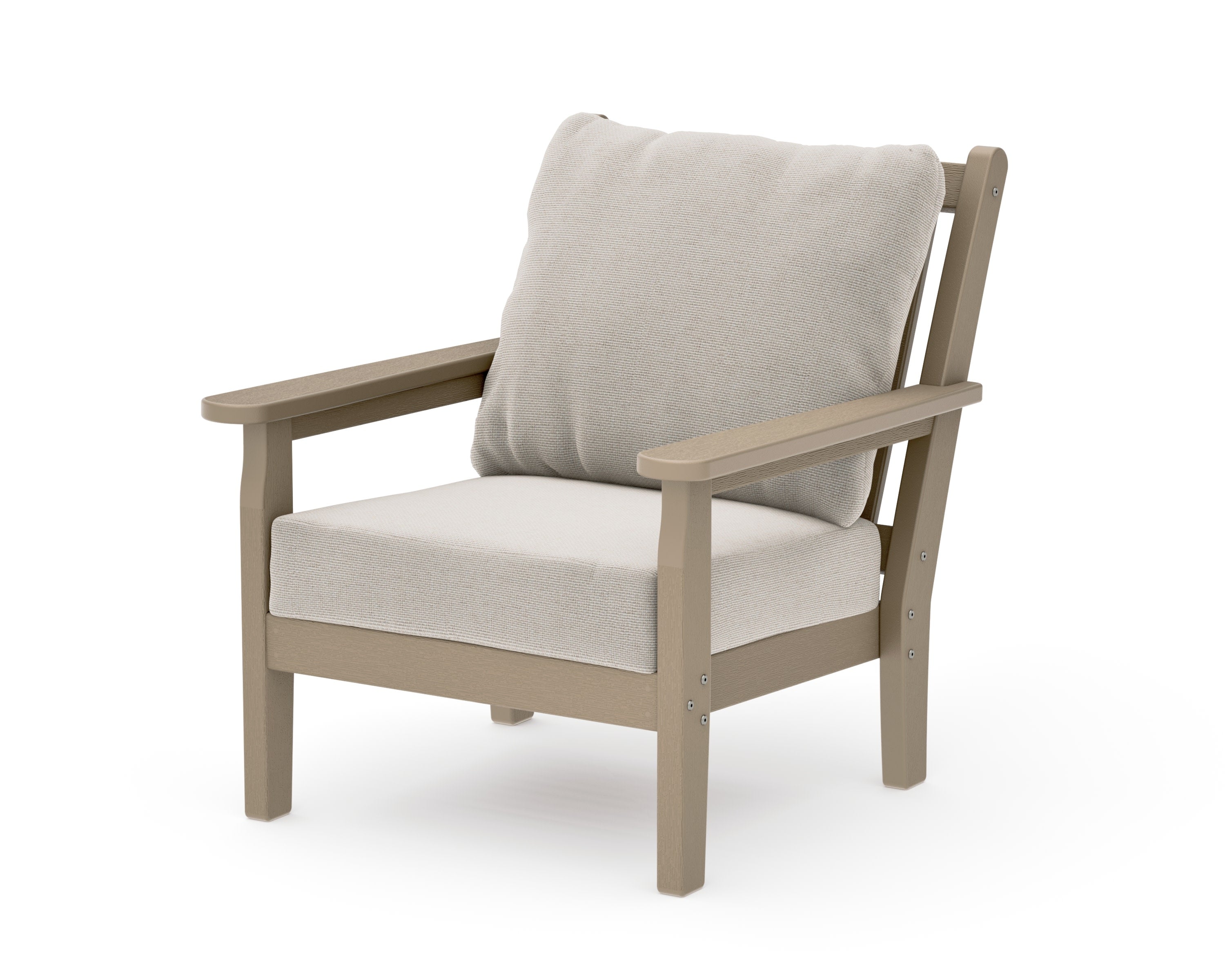 Chippendale Deep Seating Chair in Vintage Sahara / Dune Burlap