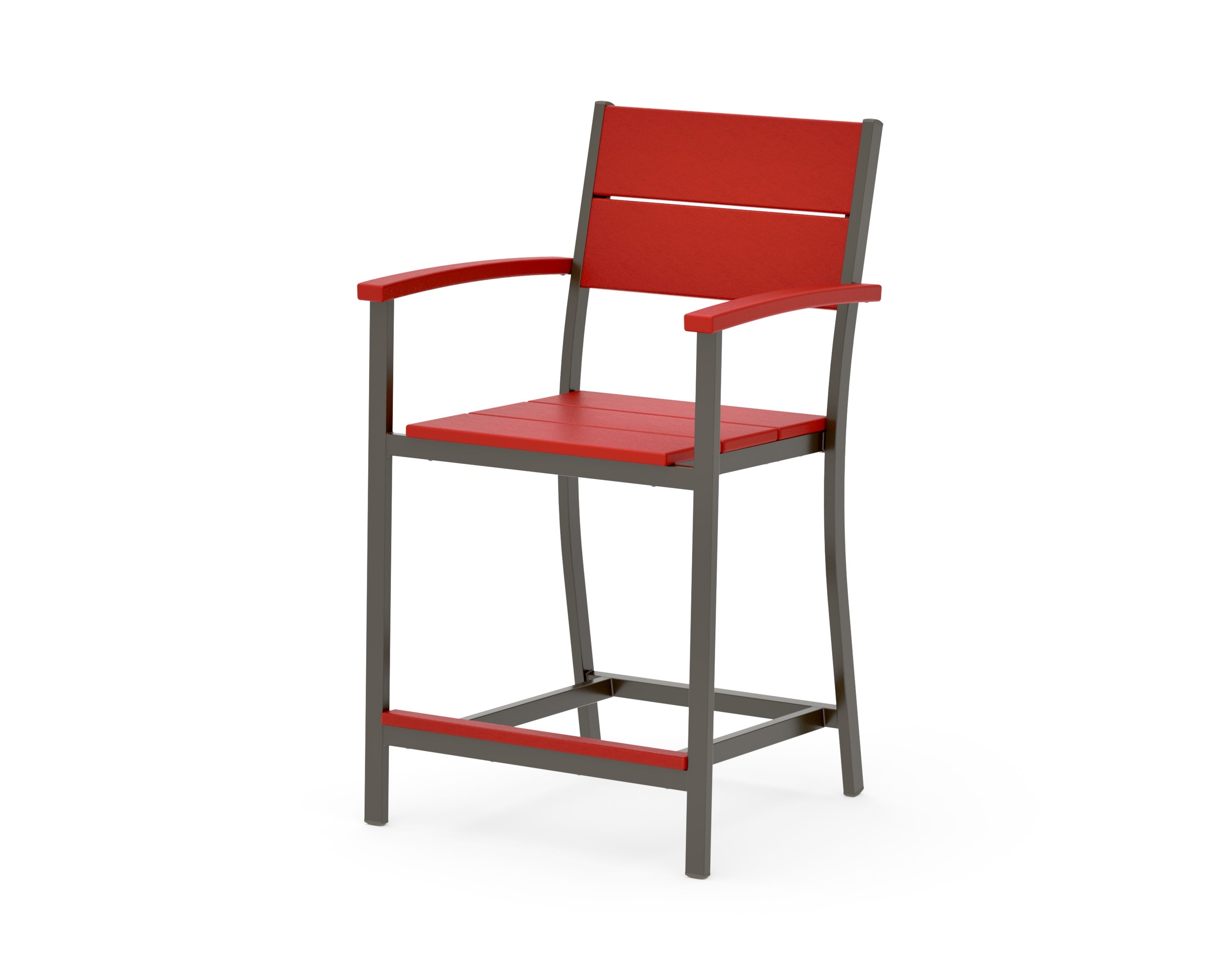 Main Street Counter Arm Chair in Bronze / Sunset Red