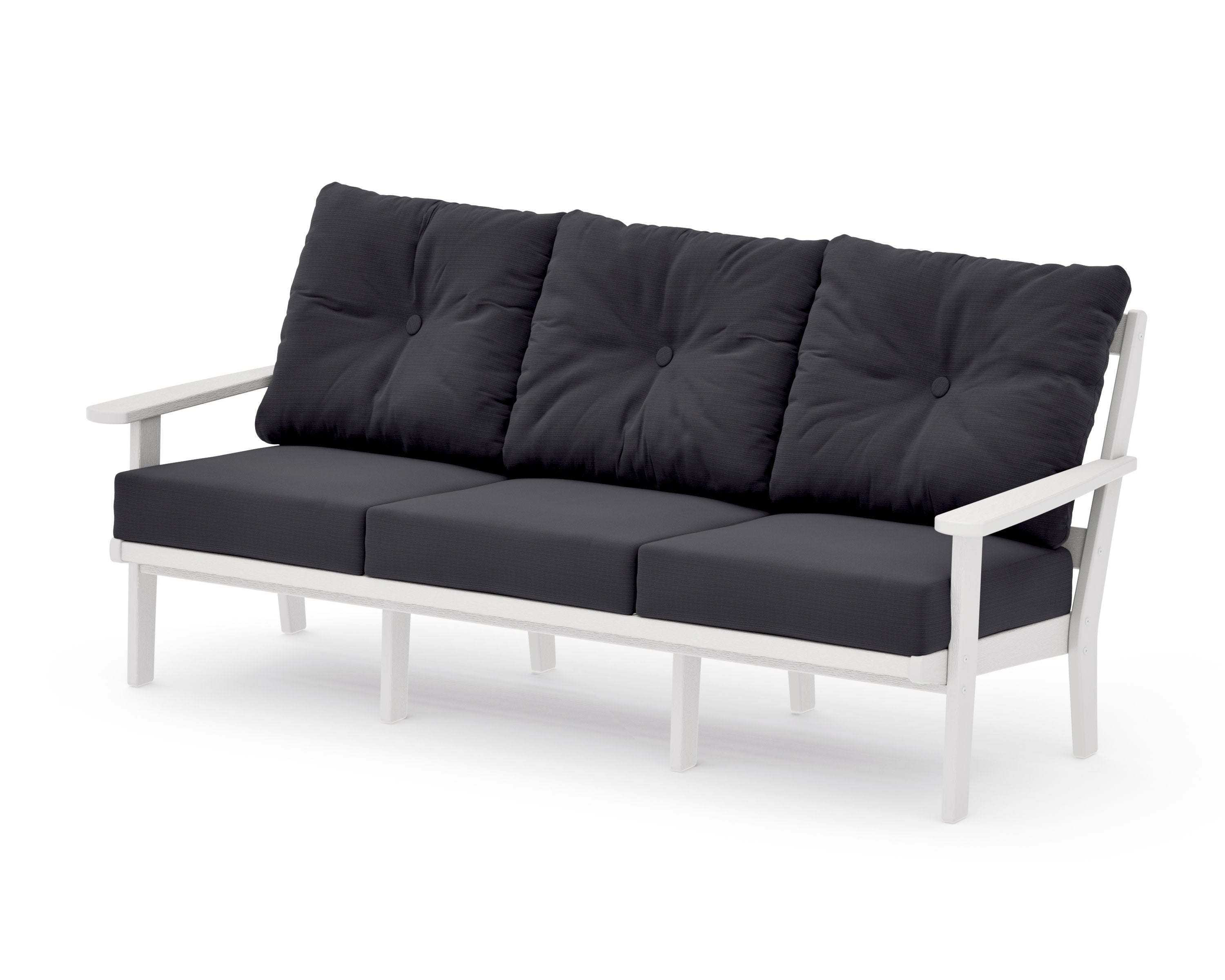 Mission Deep Seating Sofa in Vintage White / Midnight Linen
