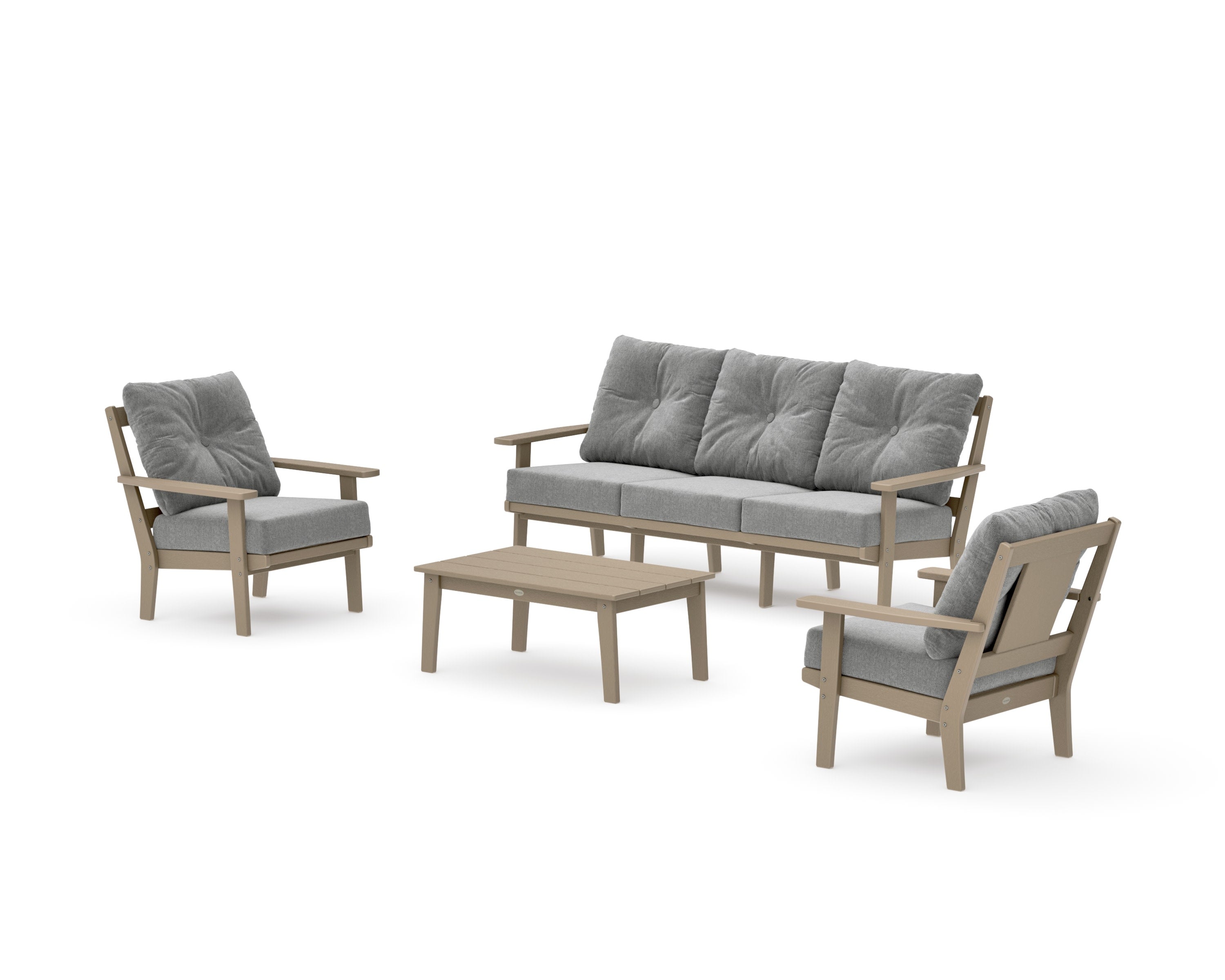 Prairie 4-Piece Deep Seating Set with Sofa in Vintage Sahara / Grey Mist