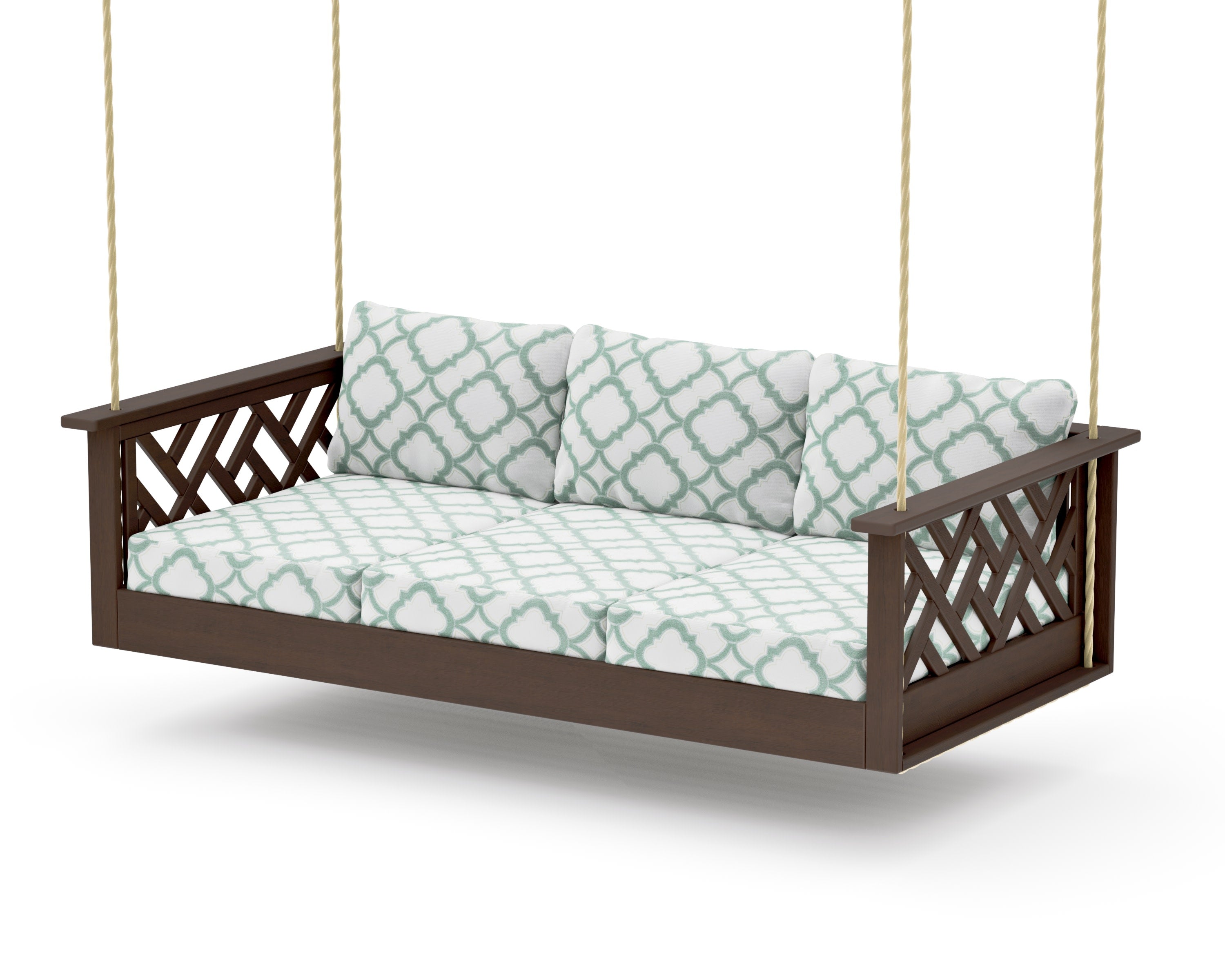 Chippendale Daybed Swing in Kona / Trellis Glacier Spa