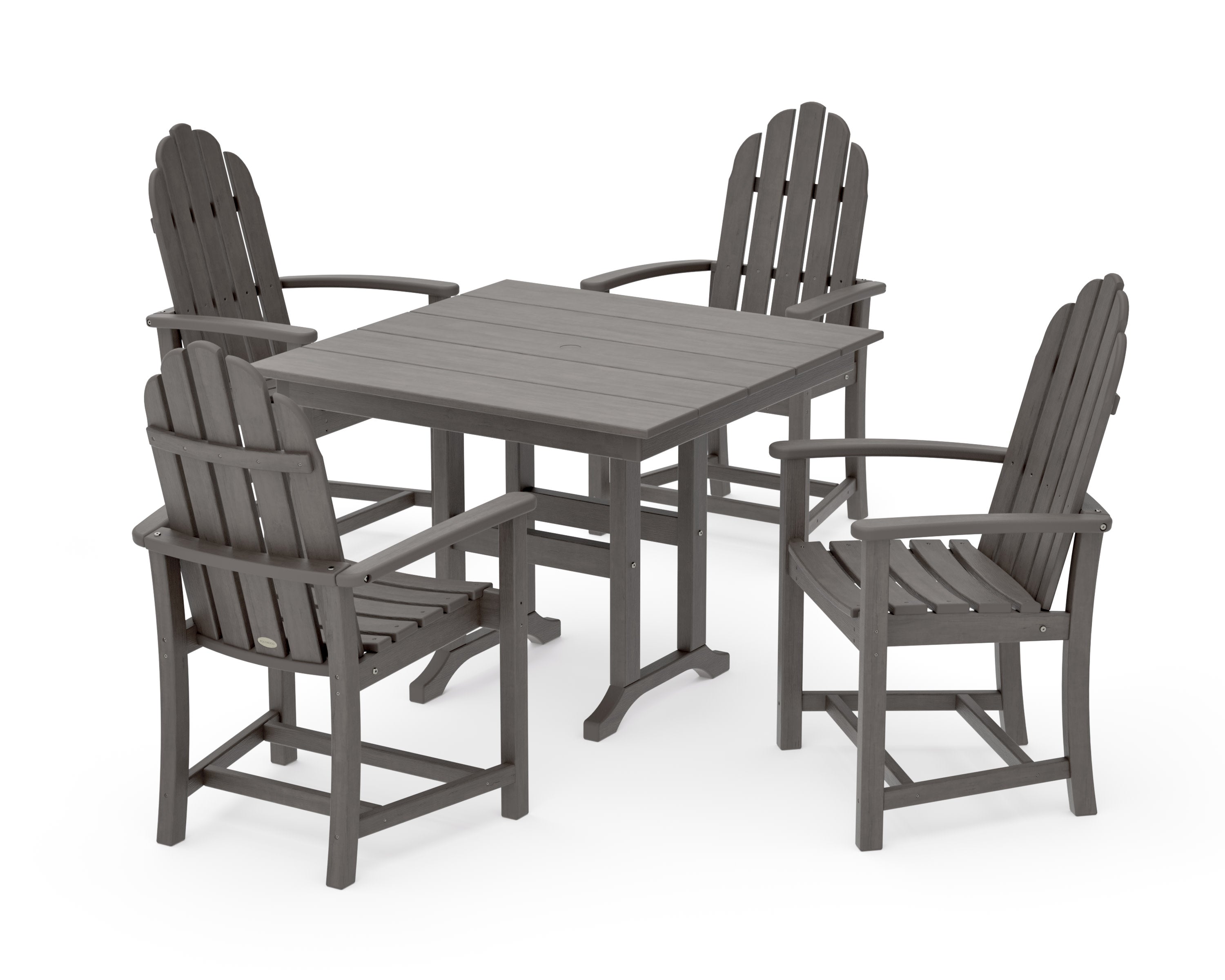 Classic Adirondack 5-Piece Farmhouse Dining Set in Driftwood