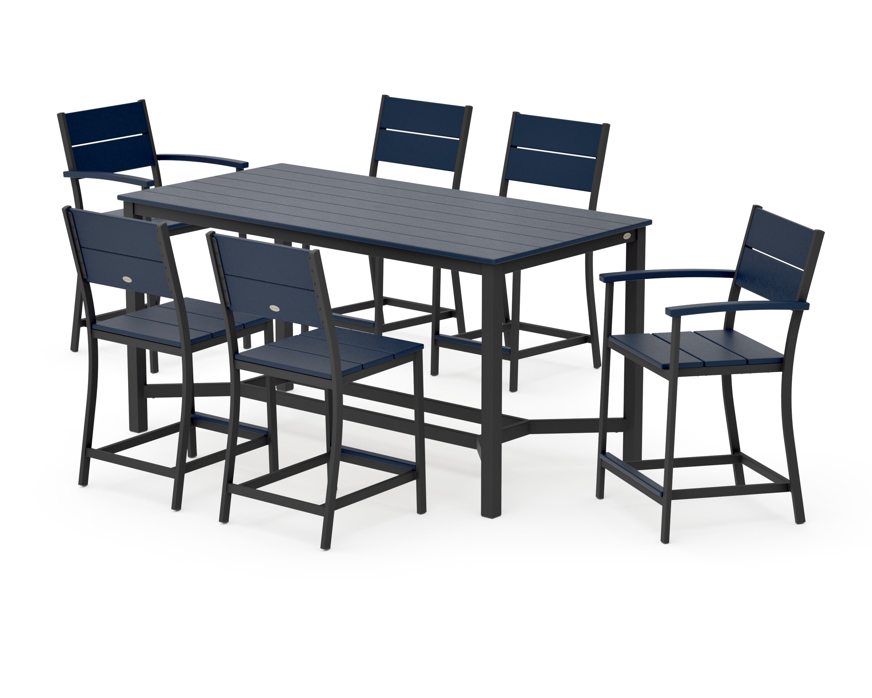 Main Street 7-Piece Counter Set in Black / Navy