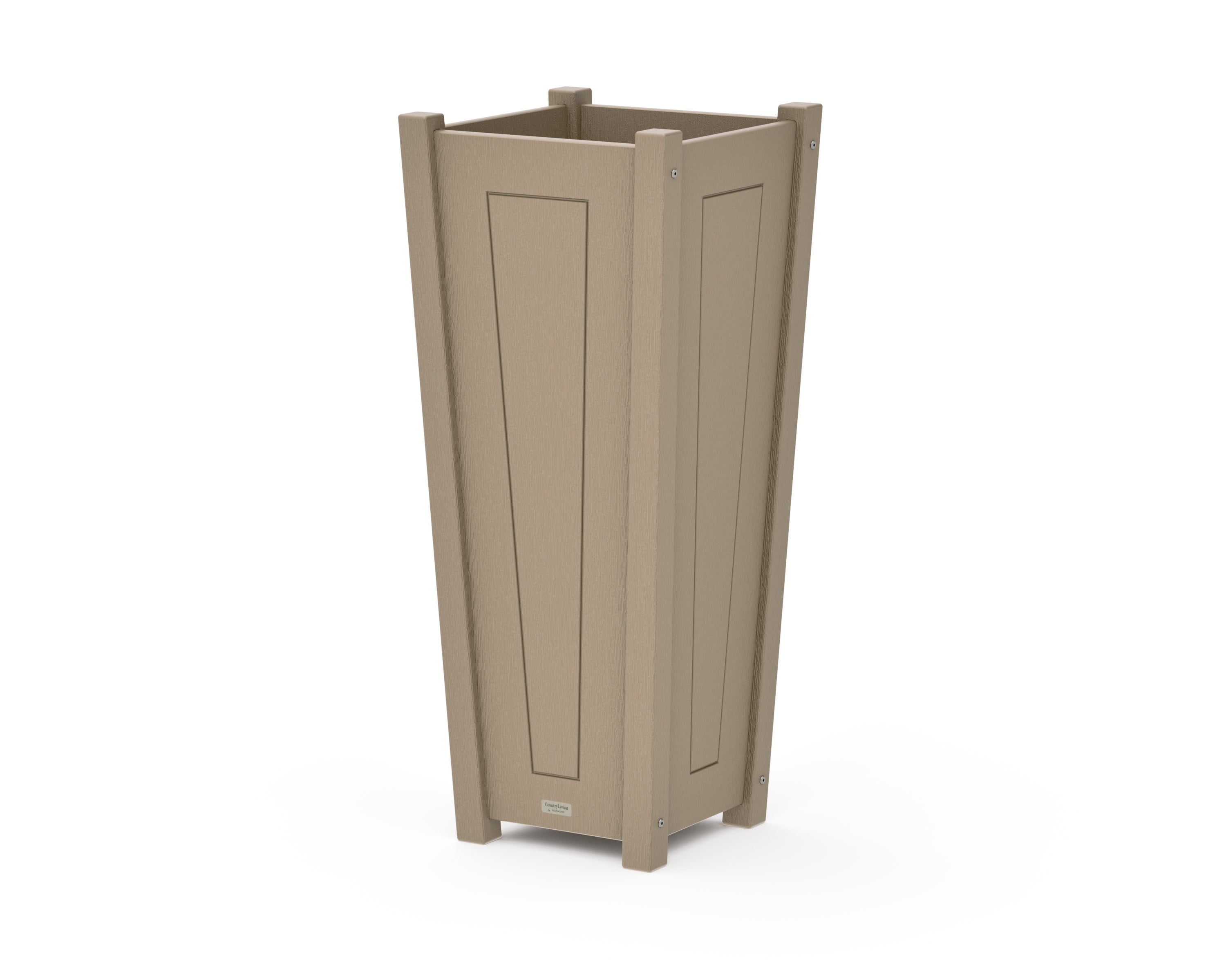 Country Living Tapered Square Tall Planter Box in Vintage Sahara