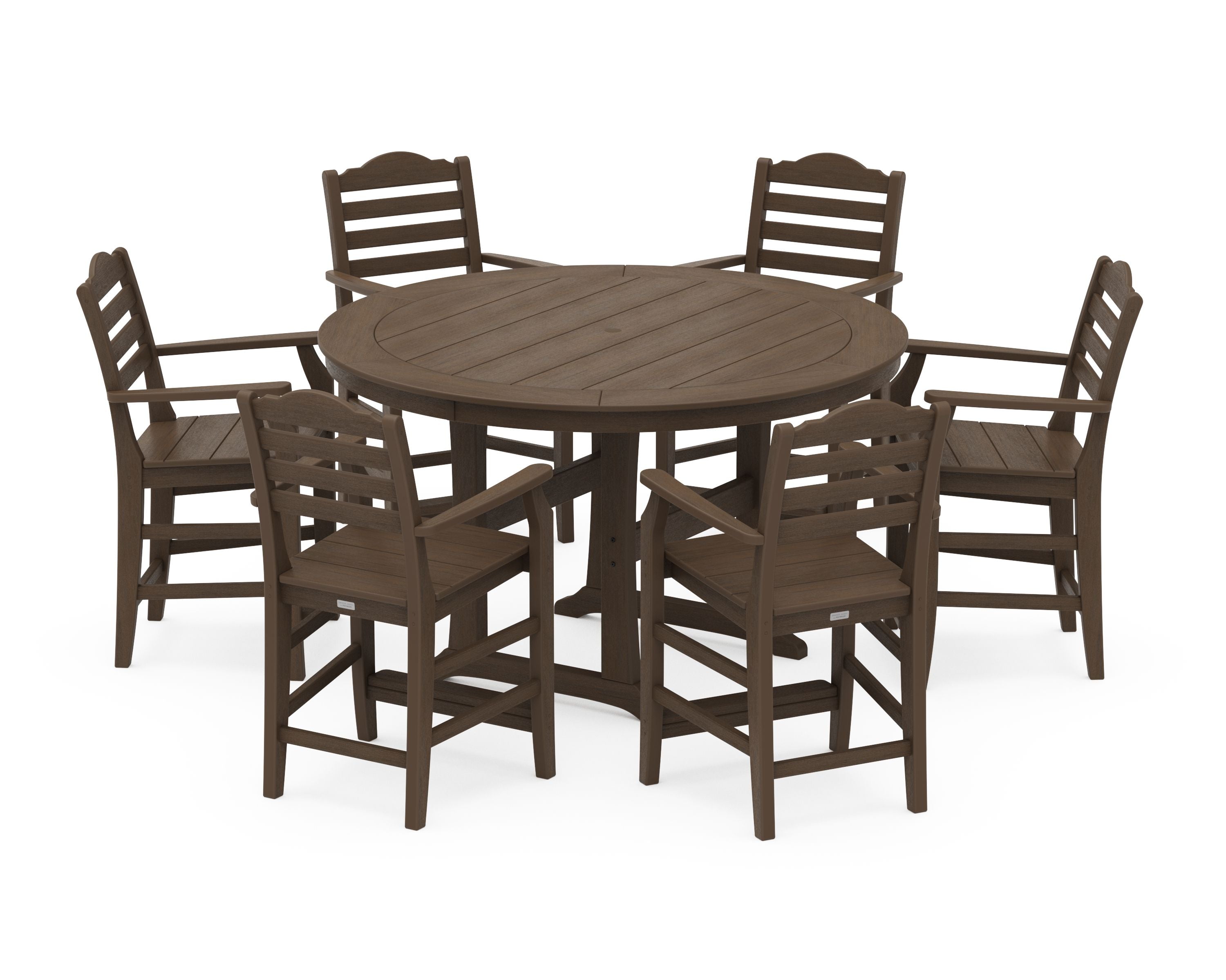 Savannah 7-Piece Arm Chair Round Counter Set in Kona