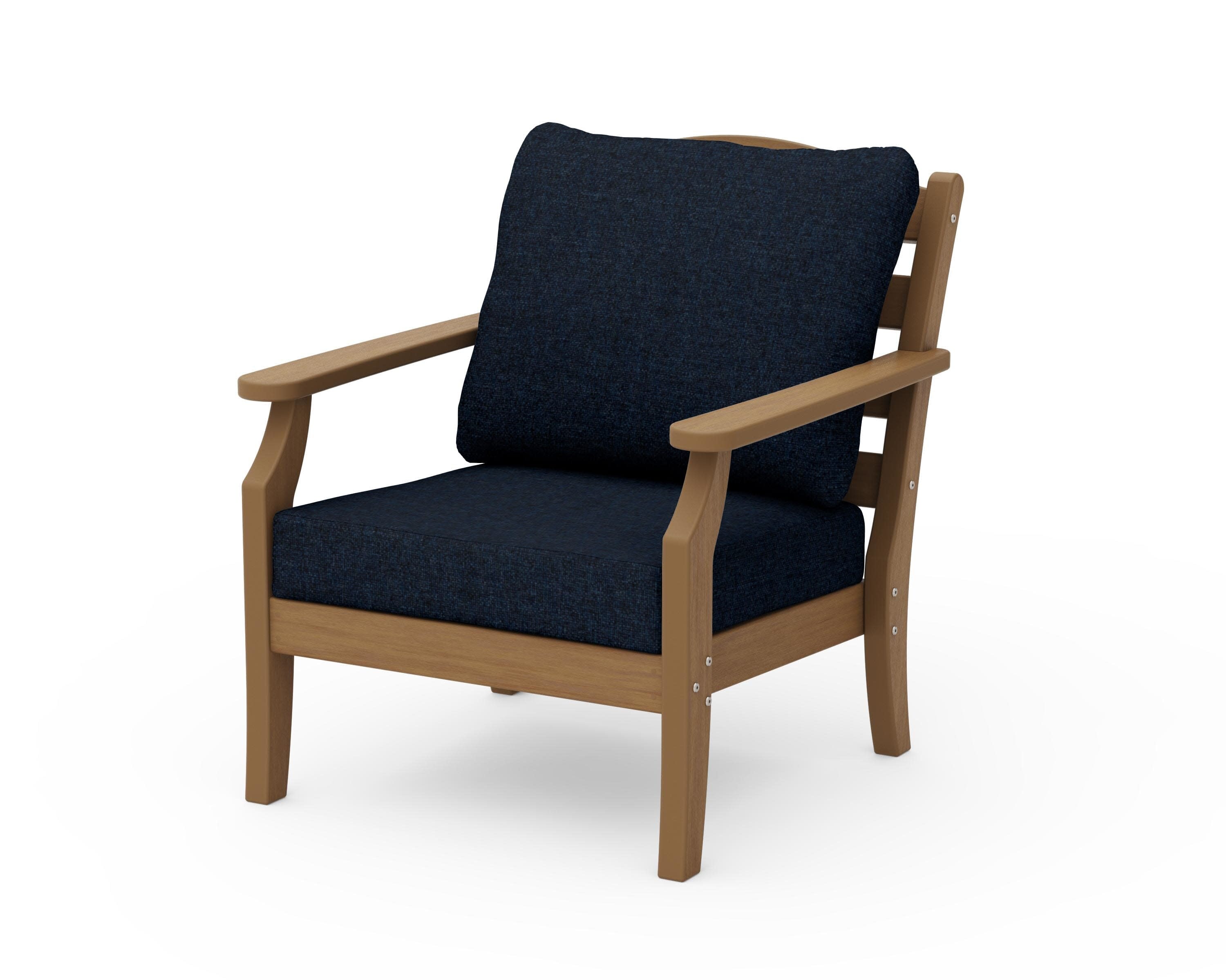 Savannah Deep Seating Chair in Natural / Marine Indigo