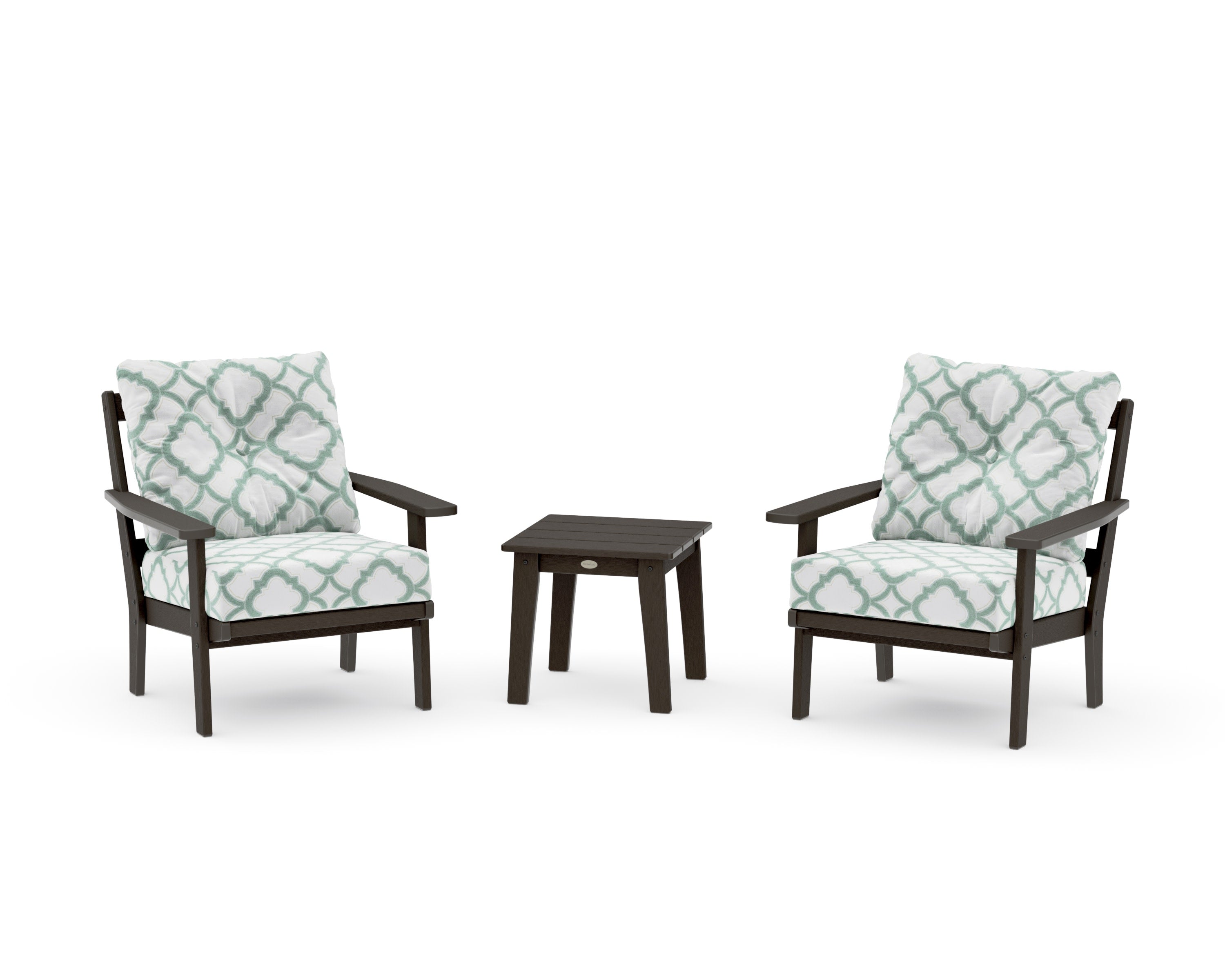 Prairie 3-Piece Deep Seating Set in Vintage Coffee / Trellis Glacier Spa