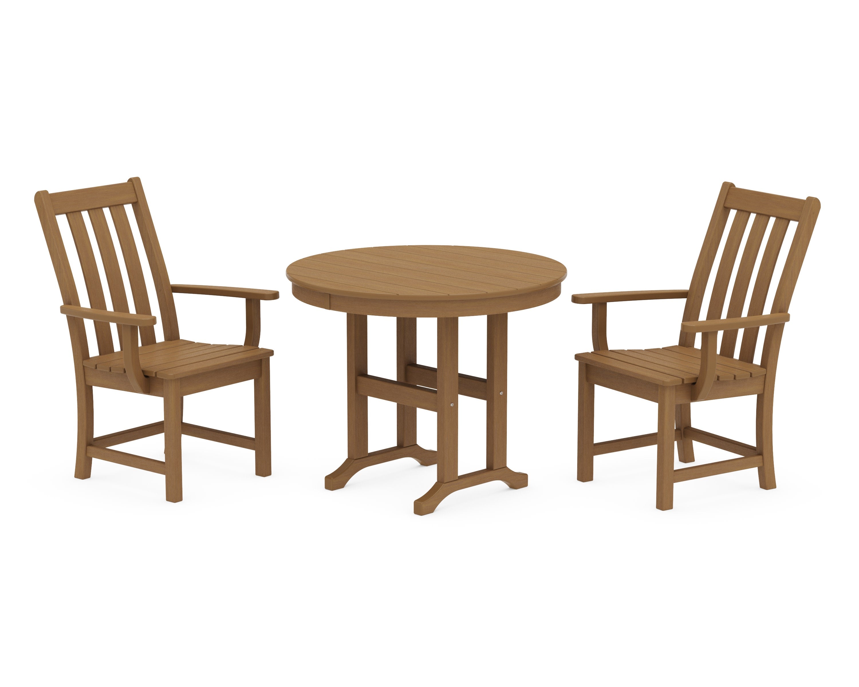 Vineyard 3-Piece Round Dining Set in Natural